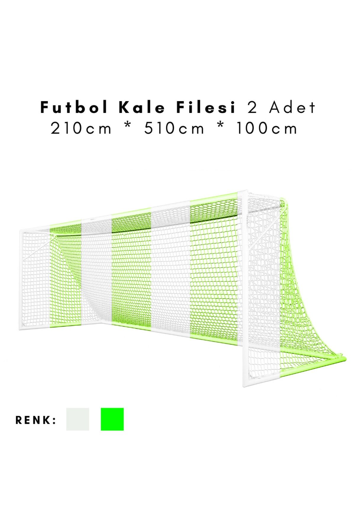 ÖZBEK Futbol Kale Filesi - Halı Saha Kale Ağı 210 * 510 * 100cm (2 Adet File)