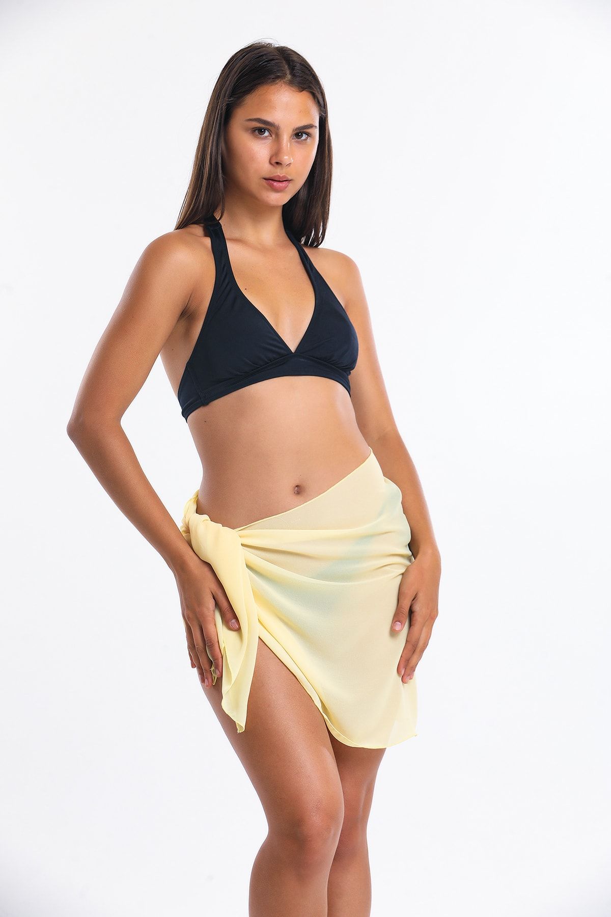 Donna Liberta Sarı Pareo Kadın Plaj Elbisesi Yeni Sezon Donnaliberta 9800