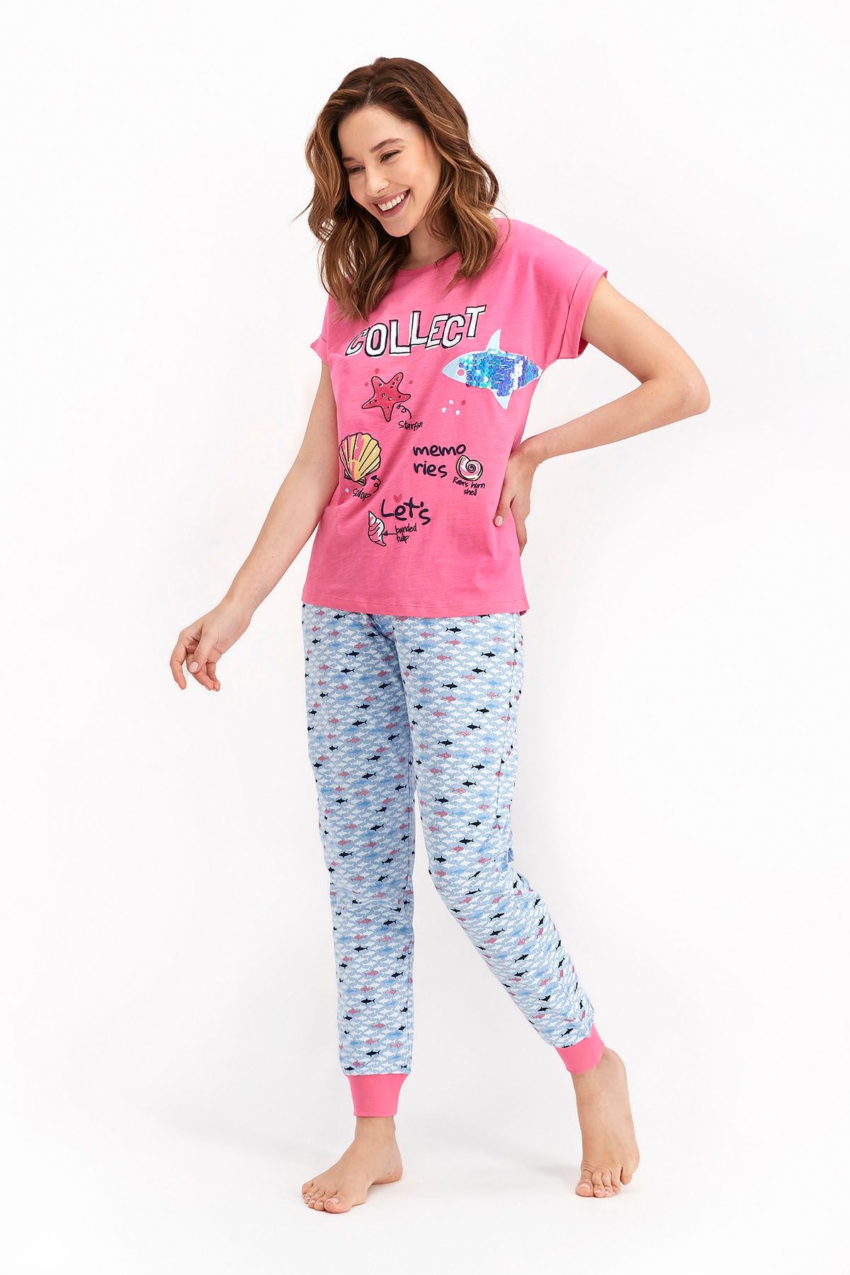 Rolypoly Rolypoly Collect Pembe Kadın Kısa Kol Pijama Takımı
