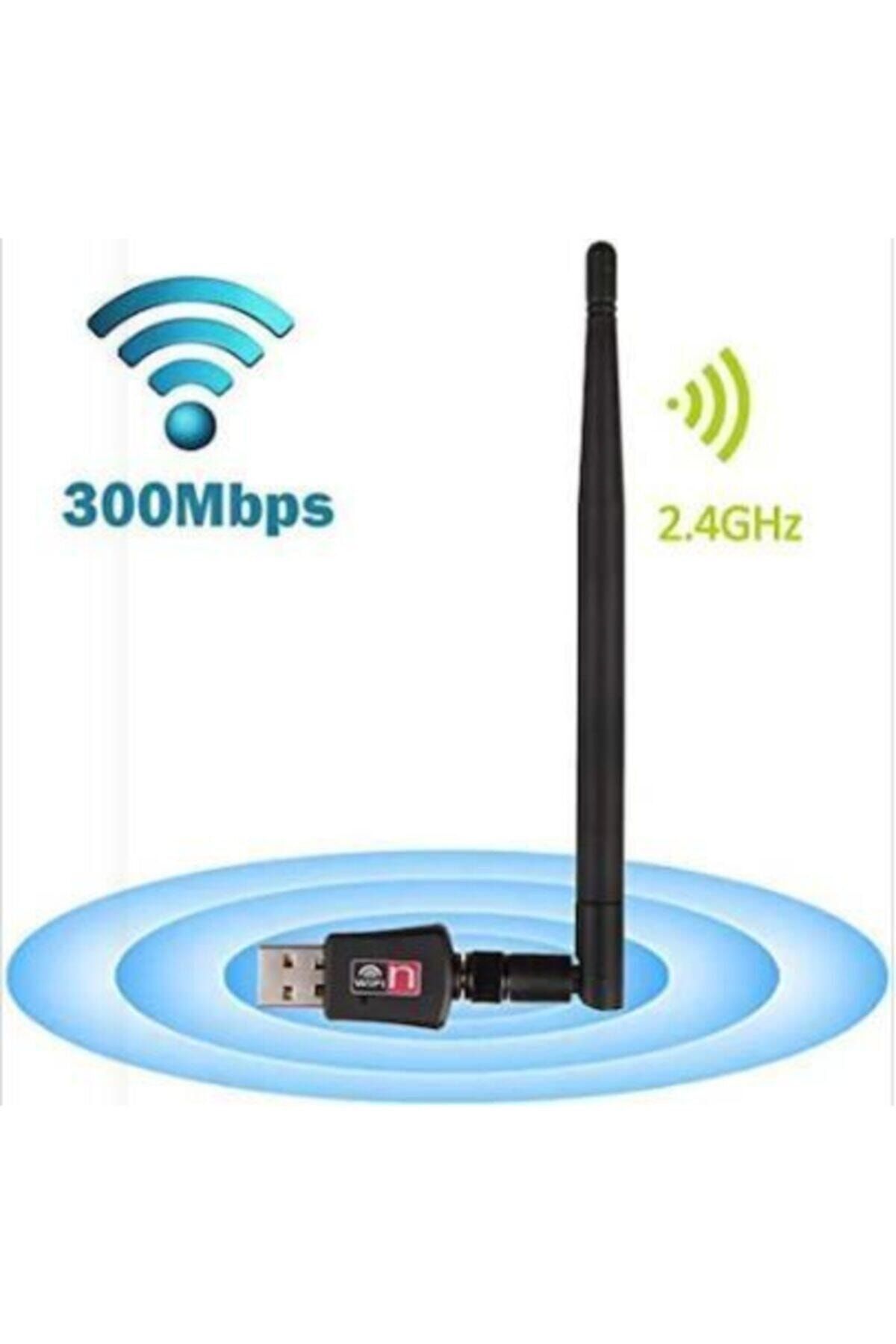 HADRON 300 Mbps Antenli Wireless Adaptör Kablosuz Ağ Pc Wifi Alıcı Usb