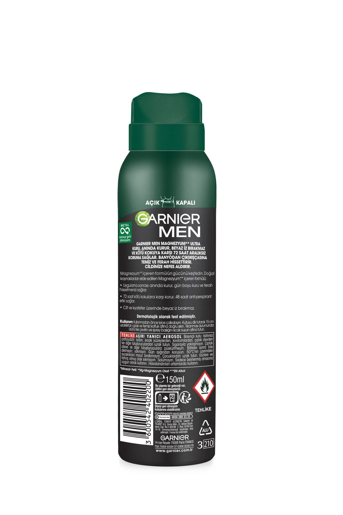 Men Magnezyum Ultra Kuru Sprey Deodorant_1