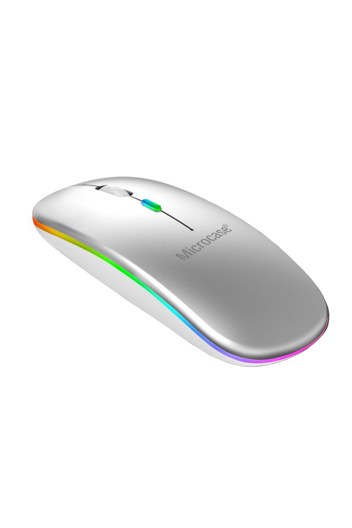 Microcase 1600 Dpı Şarj Edilebilir 2.4 Ghz Rgb Işık Çift Modlu Bluetooth Mouse - Al2767 Gümüş