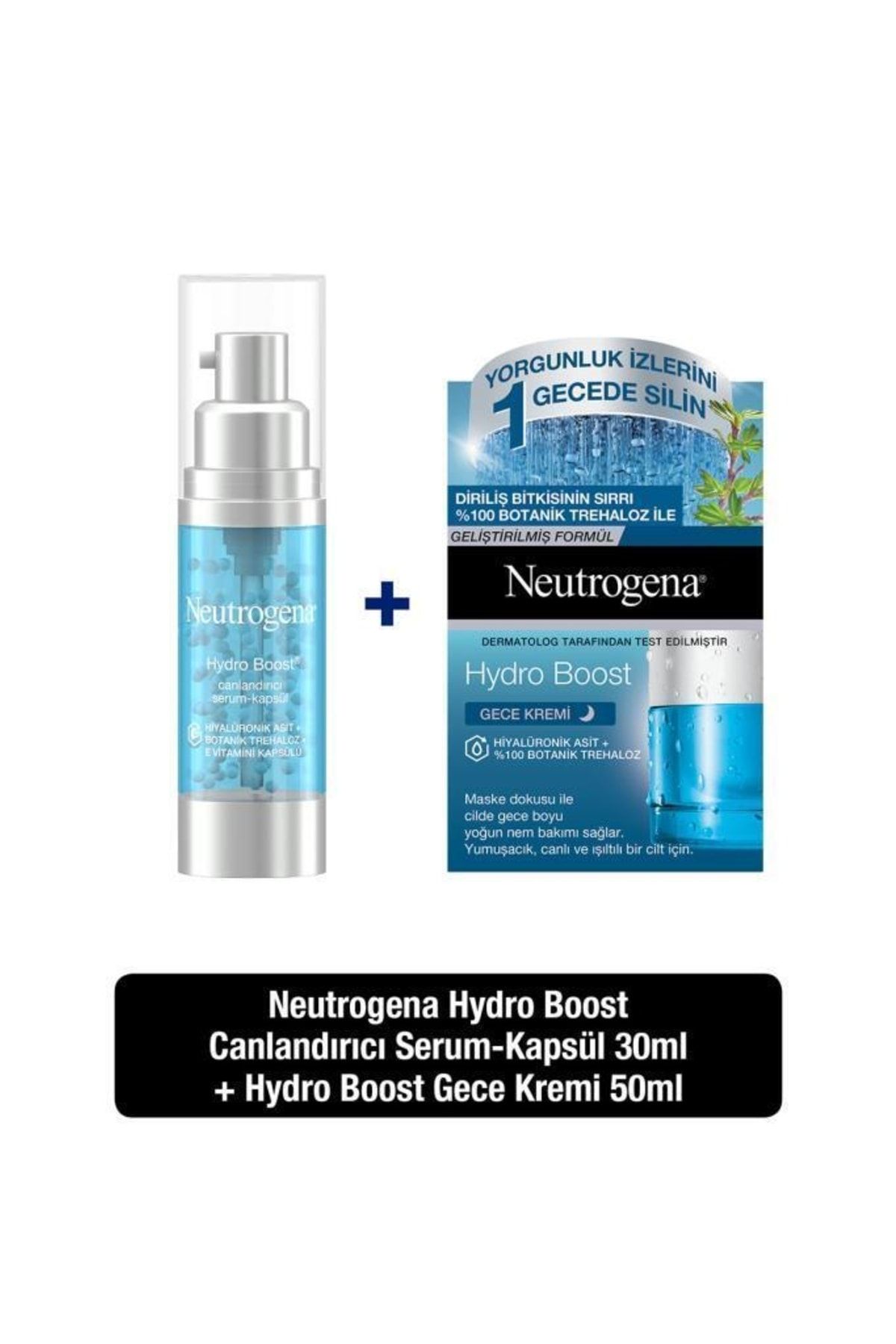 Neutrogena Hydro Boost Canlandırıcı Serum-Kapsül 30 ml + Neutrogena Hydro Boost Gece Kremi 50 ml