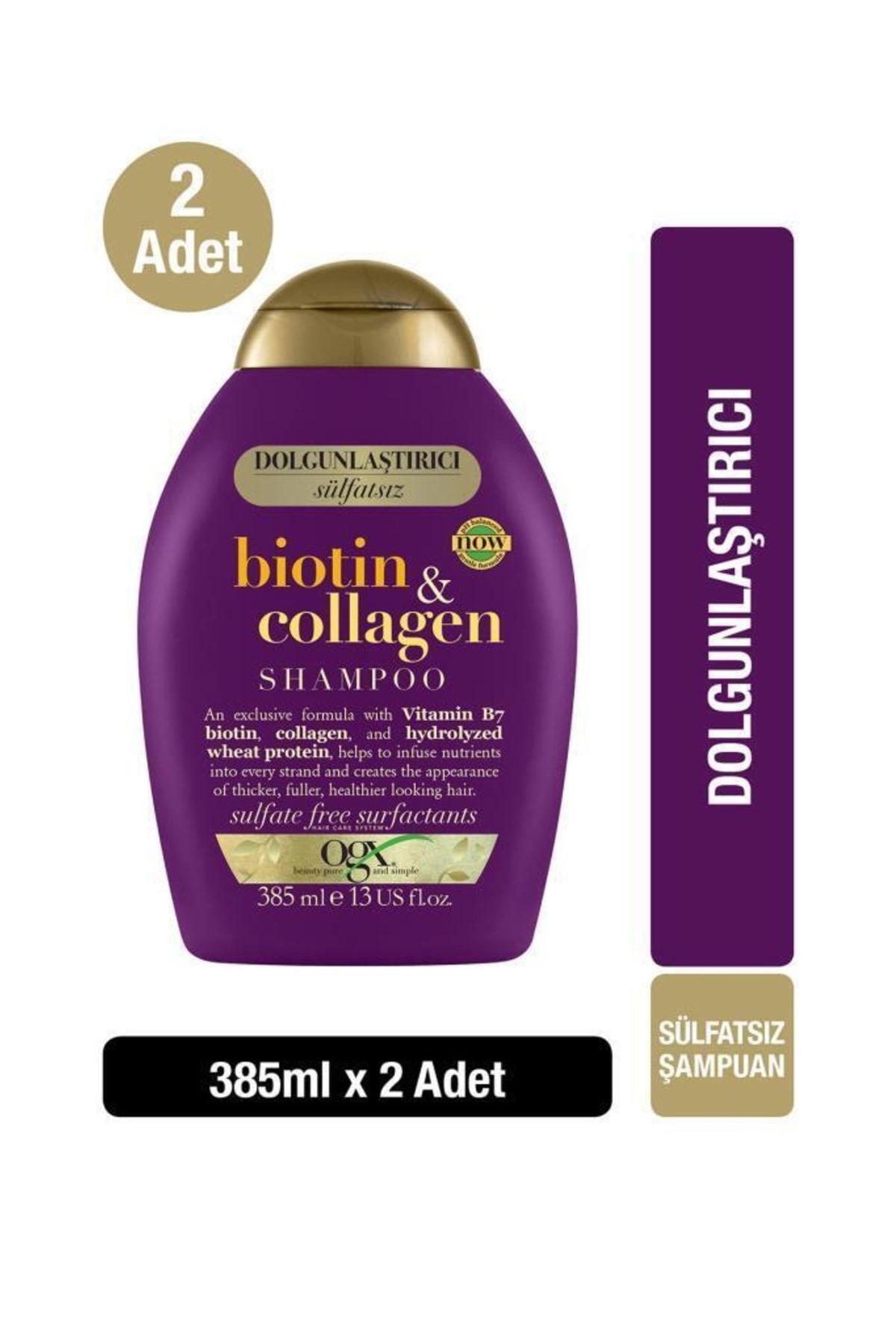 OGX Biotin & Collagen Sülfatsız Şampuan 385 ml X 2 Adet