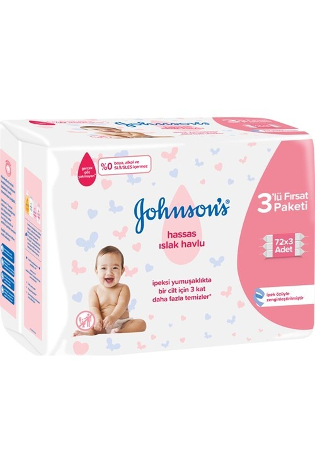 Johnson's Parfümlü Islak Mendil Eko 3 Lü Paket