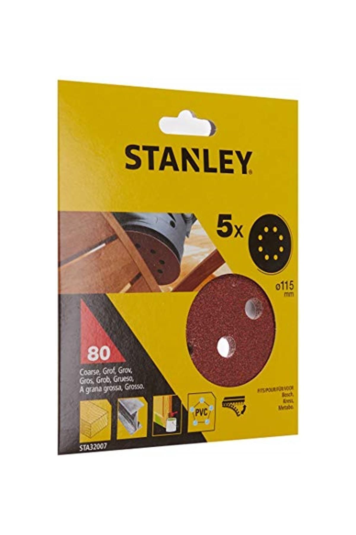 Stanley Sta32007 Zımpara Kırmızı 5 Adet 80g 115mm