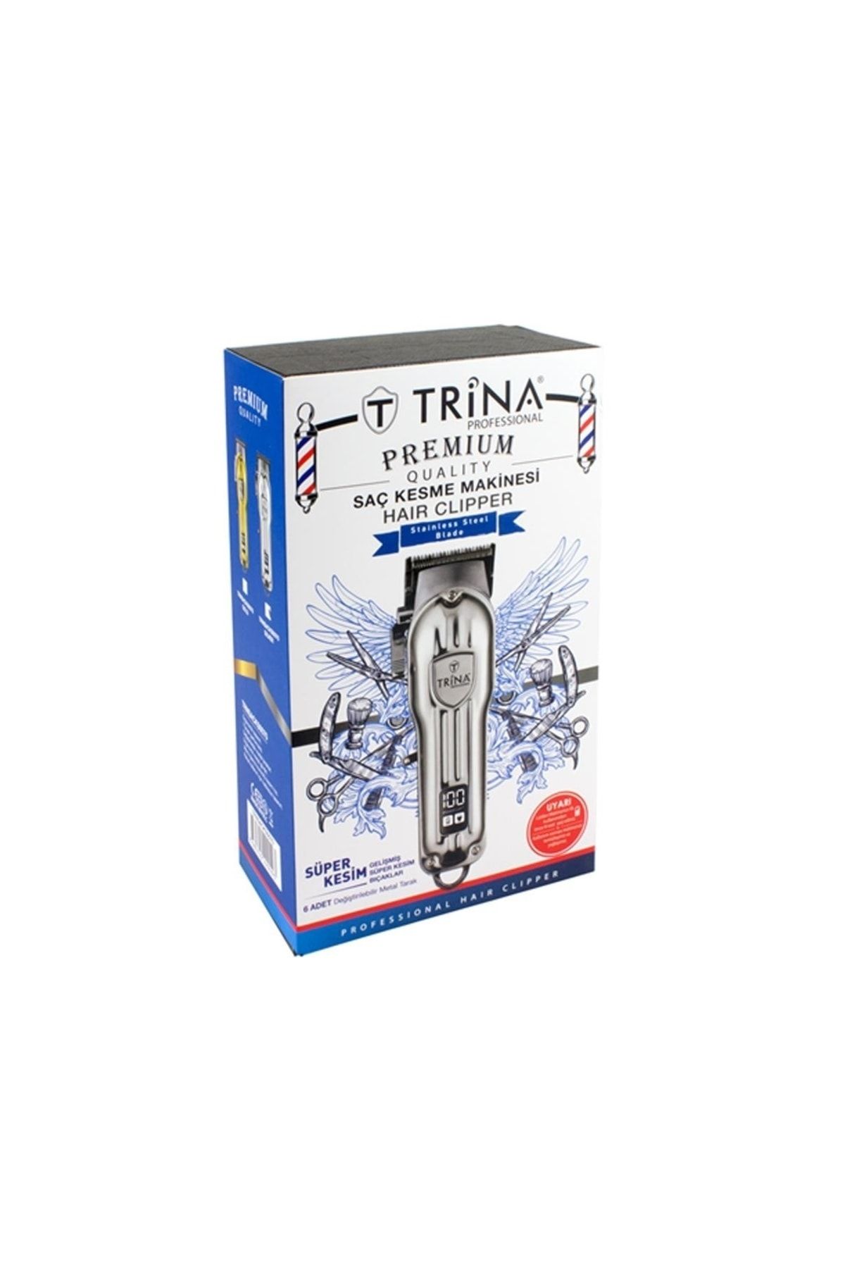 Trina Professional Hair Clipper Saç Kesme Makinesi (silver) Gümüş Renk Trnsacks0070