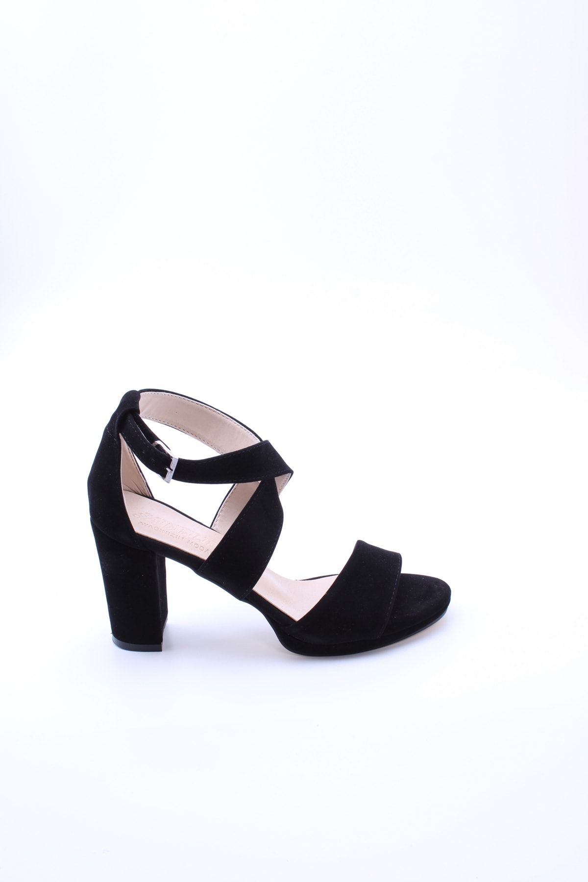 eformoda by emre yılmaz Siyah Süet Kadın Klasik Topuklu Ayakkabı 7015