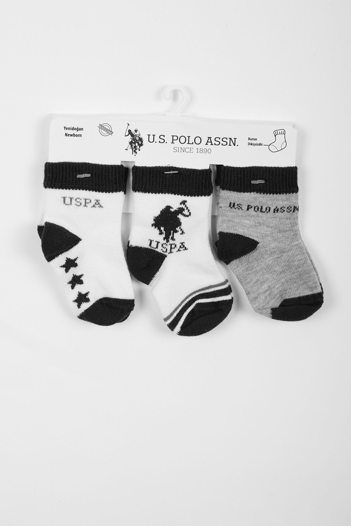 U.S. Polo Assn. U.s. Polo Assn Lisanslı Beyaz Bebek 3'lü Çorap Takım