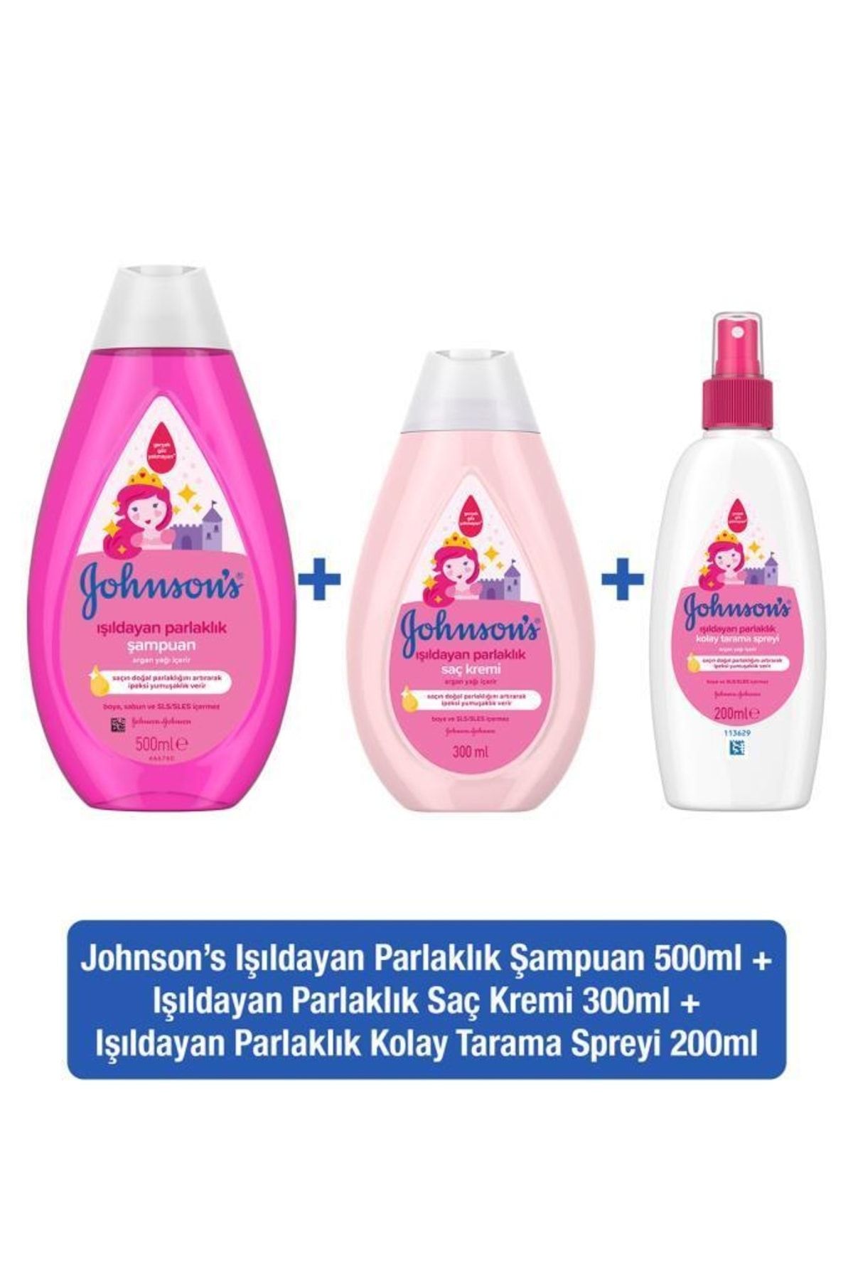 Johnson's Işıldayan Parlaklık Bebek Şampuanı 500 ml Saç Kremi 300 ml Sprey 200 ml