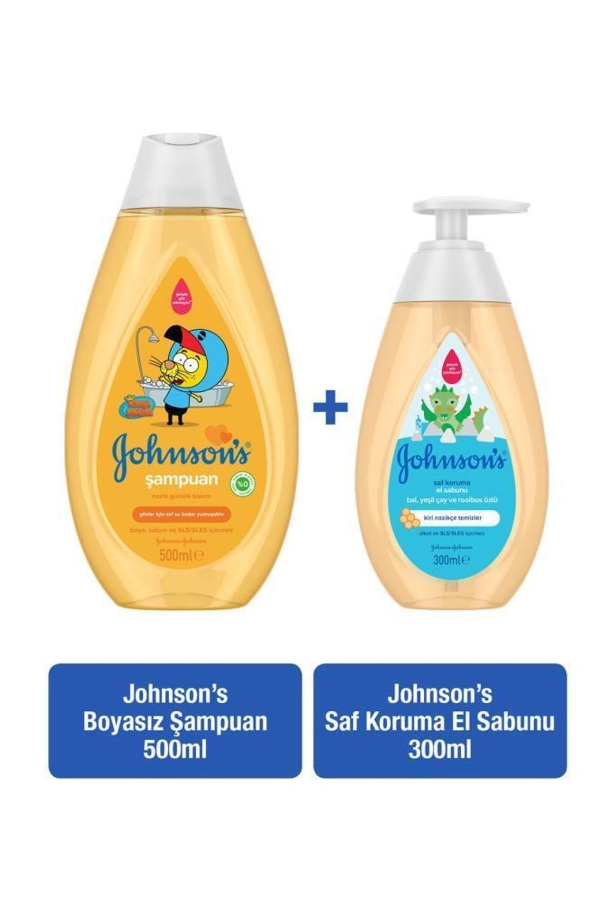 Johnson's Kral Şakir Bebek Şampuanı 500 ml Saf Koruma Sıvı Sabun 300 ml