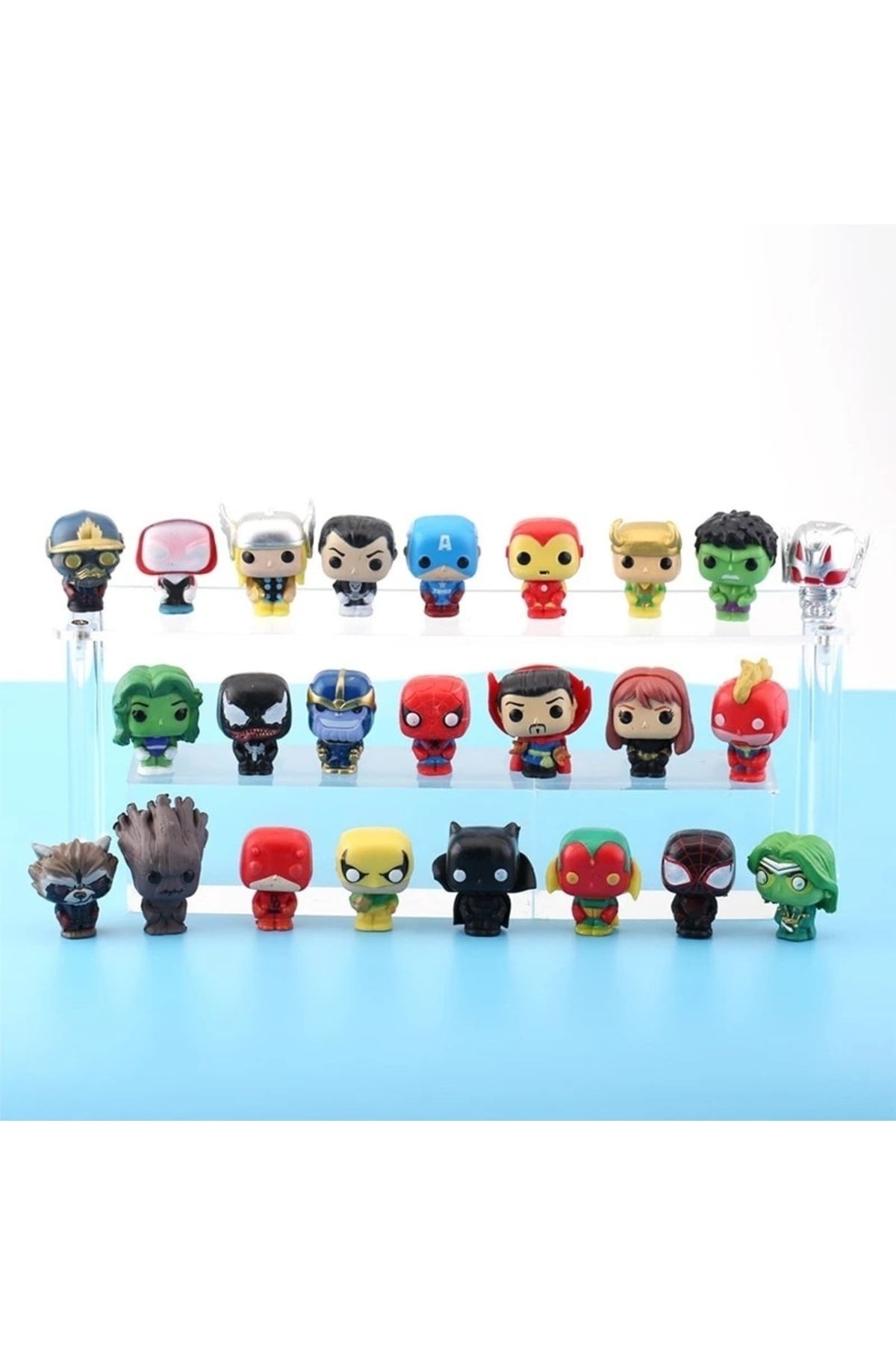 Tunjilool Marvel Süper Kahraman Mini Figürleri | 3.5-5cm | Captain America, Spider Man, Iron Man, Hulk, Thor