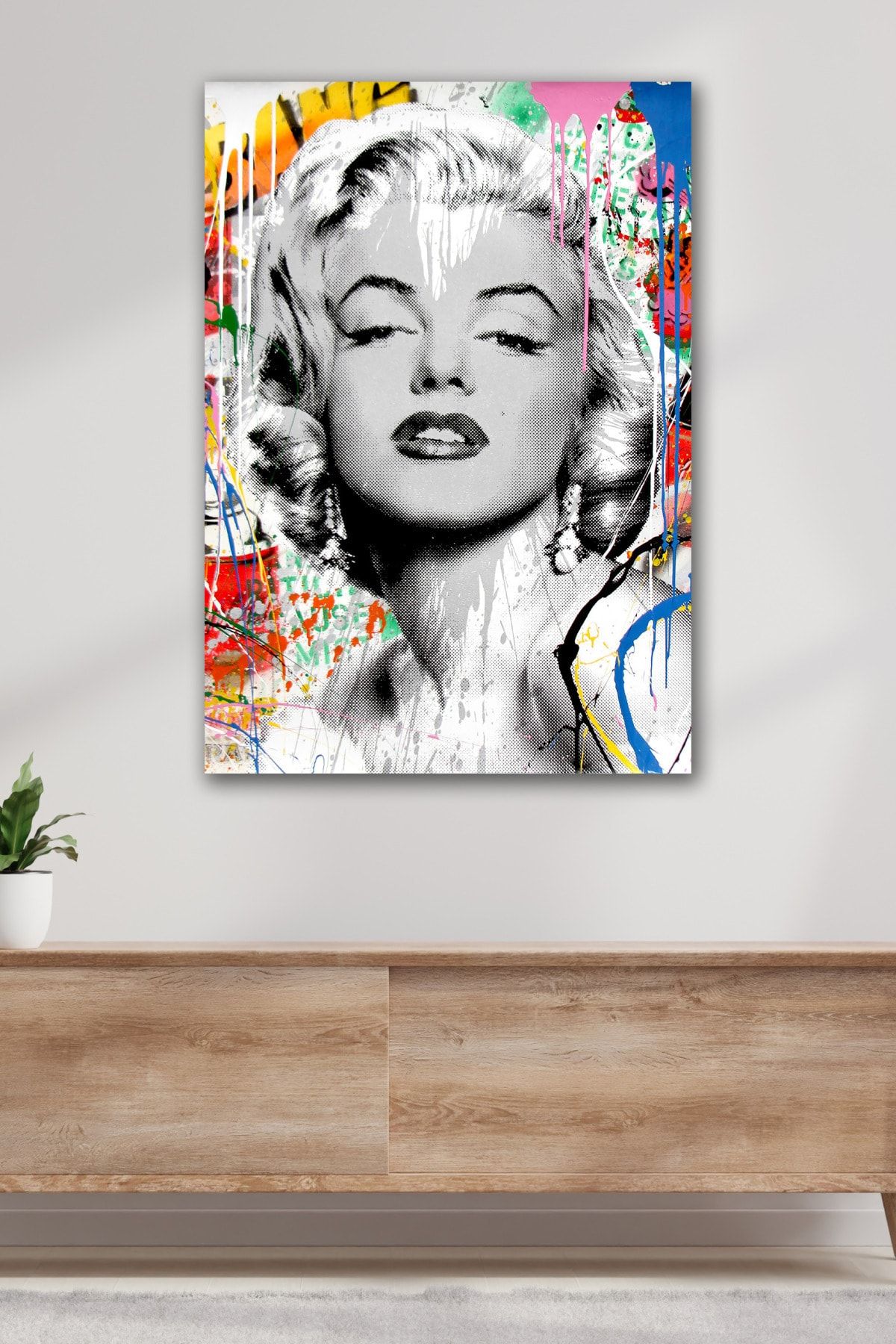 Blok Design Marilyn Monroe Pop Art Tablo Kanvas Duvar Tablosu Baskılı Ev Ofis Otel Dekor Hediyelik Tablo