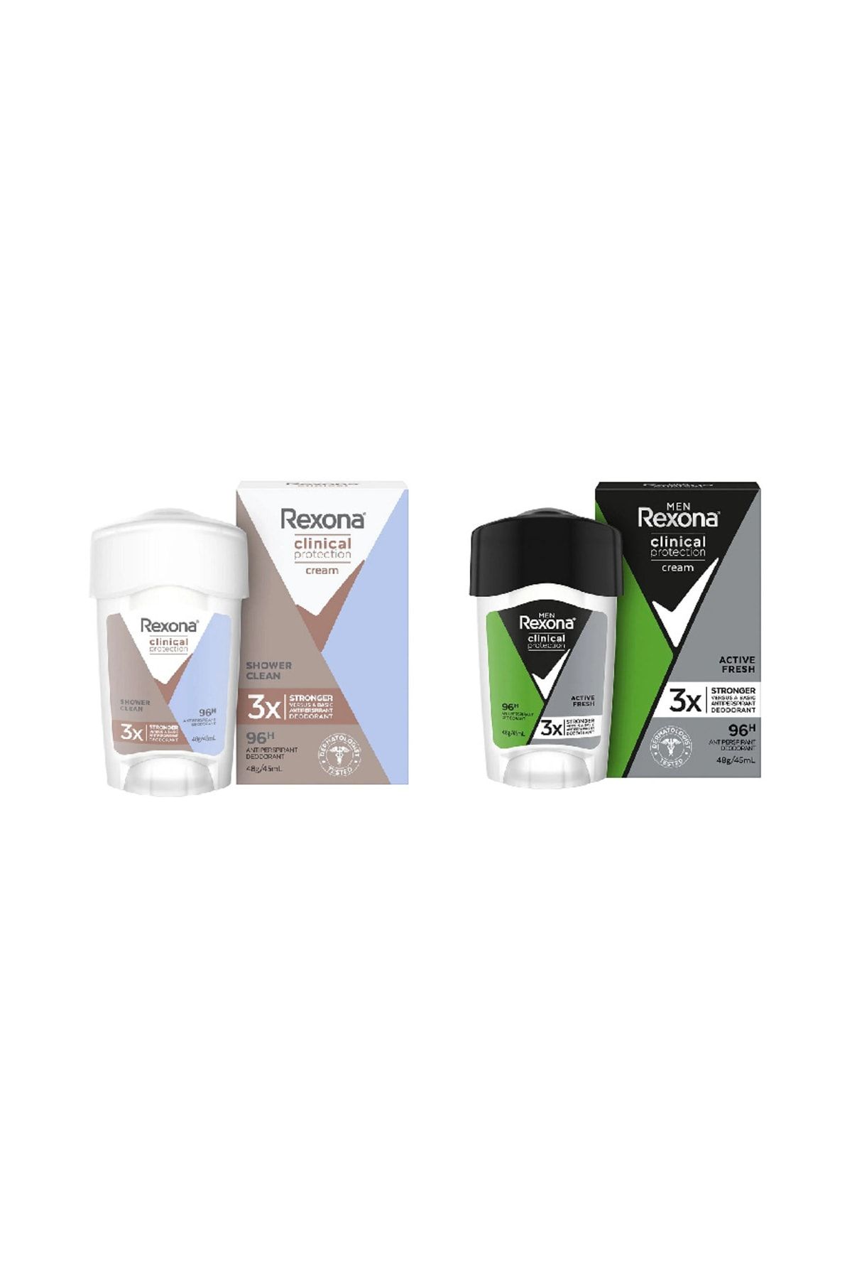 Rexona Clinical Protection Shower Clean  Protection Active Fresh Stick 45 ml 2li Fırsat