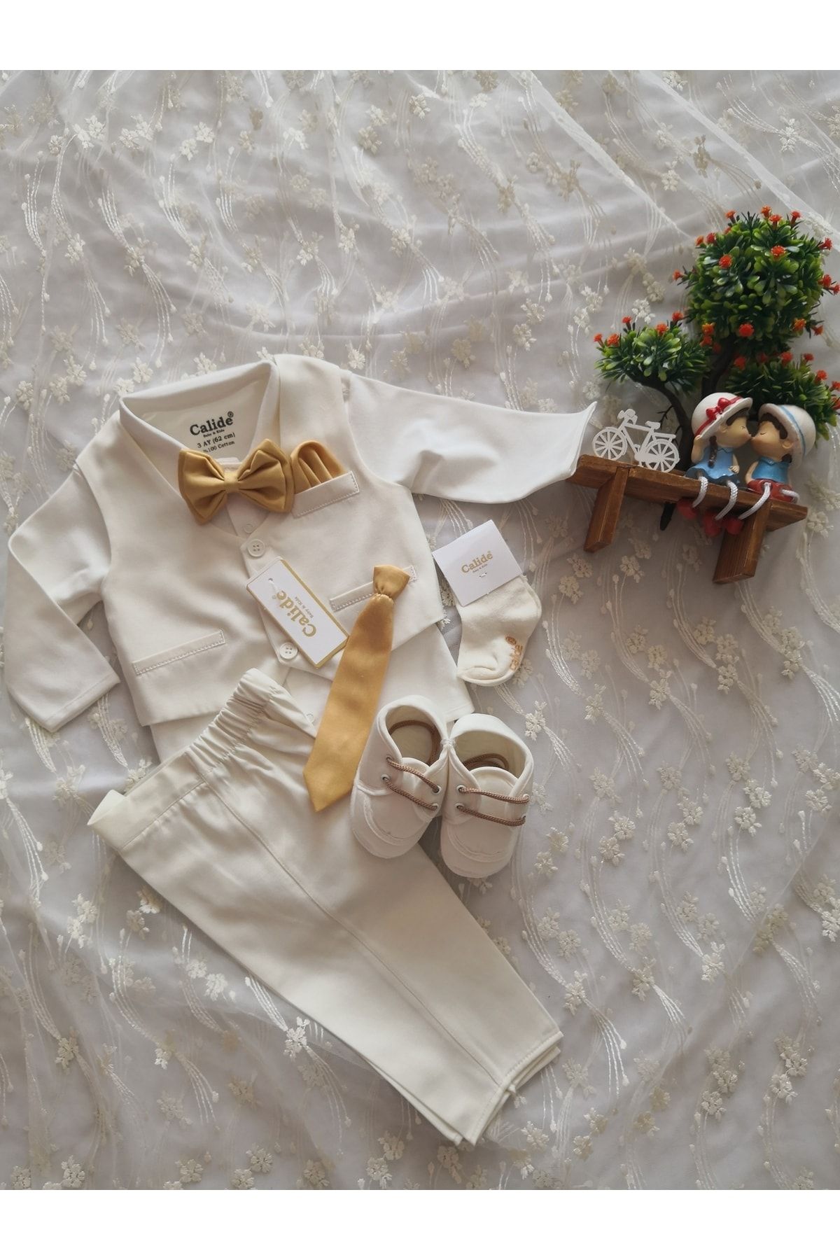 KATIA - Baby Kravat-papyonlu Erkek Bebek Mevlüt Takımı / Mevlütlük Takım -yeni Doğan Giyim Seti