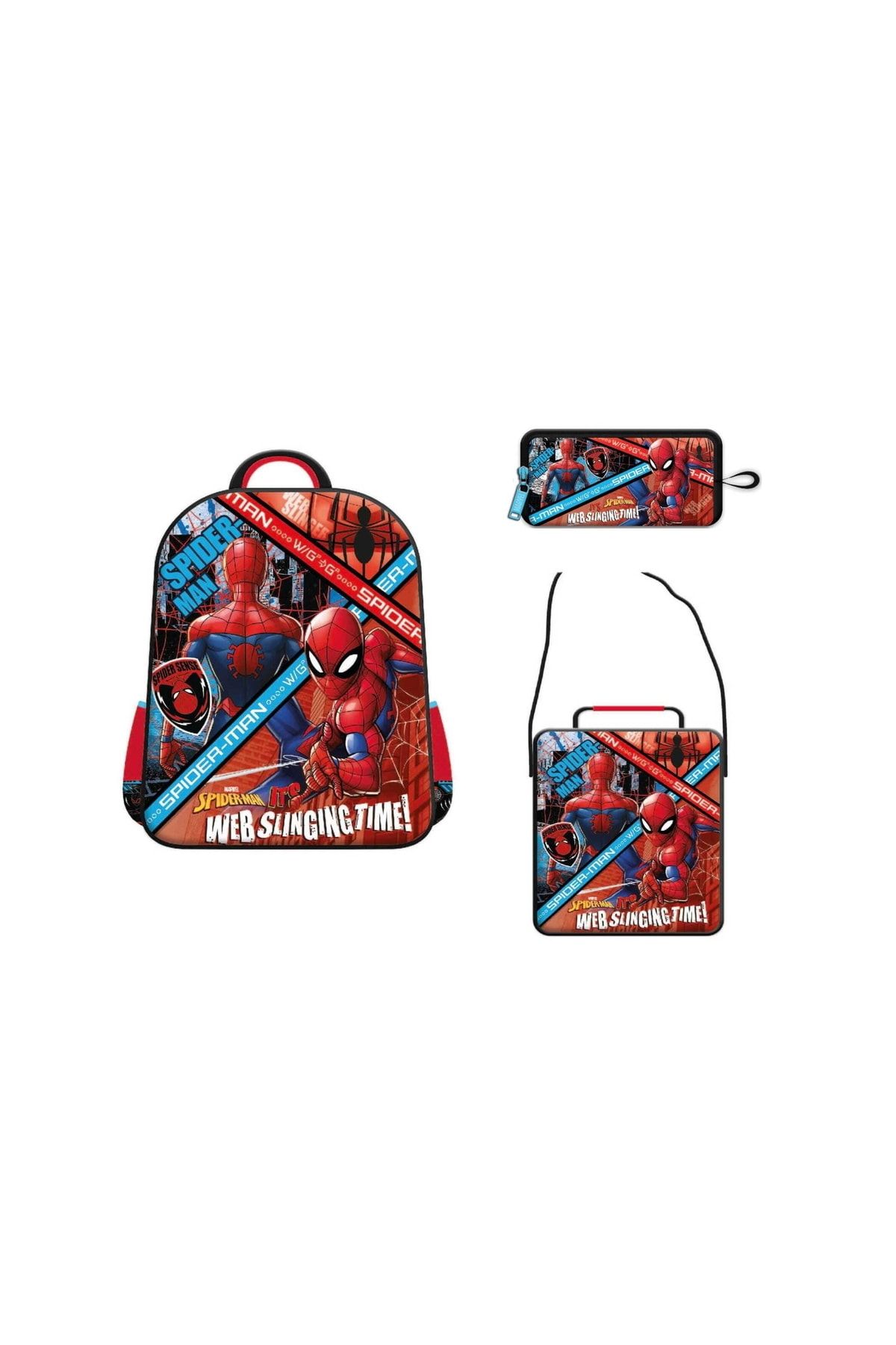Spiderman Lisanslı Anaokulu Çanta Seti Brick Web Slinging Time