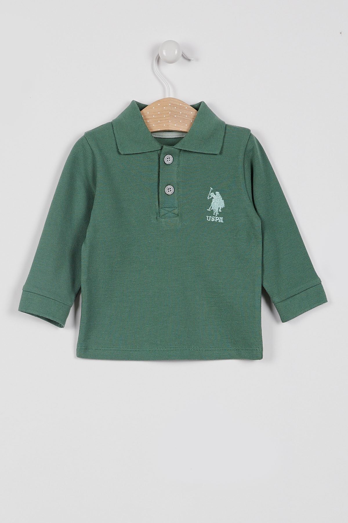 U.S. Polo Assn. U.s. Polo Assn Lisanslı Classic Yeşil Erkek Bebek Uzun Kol Yakalı Sweatshirt
