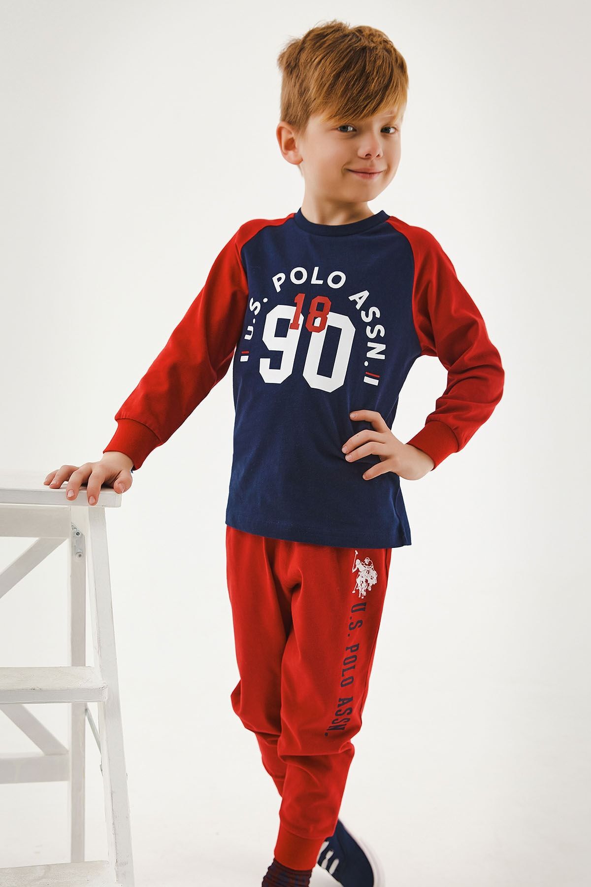 U.S. Polo Assn. U.s. Polo Assn Lisanslı Bordo Erkek Çocuk Uzun Kol Pijama Takım