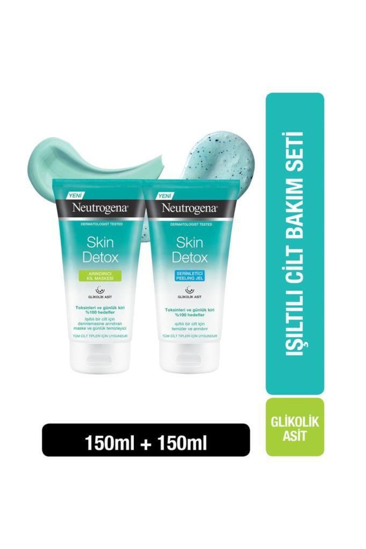Neutrogena Skin Detox Arındırıcı Kil Maskesi 150 Ml + Serinletici Peeling Jel 150 Ml 35746614307681