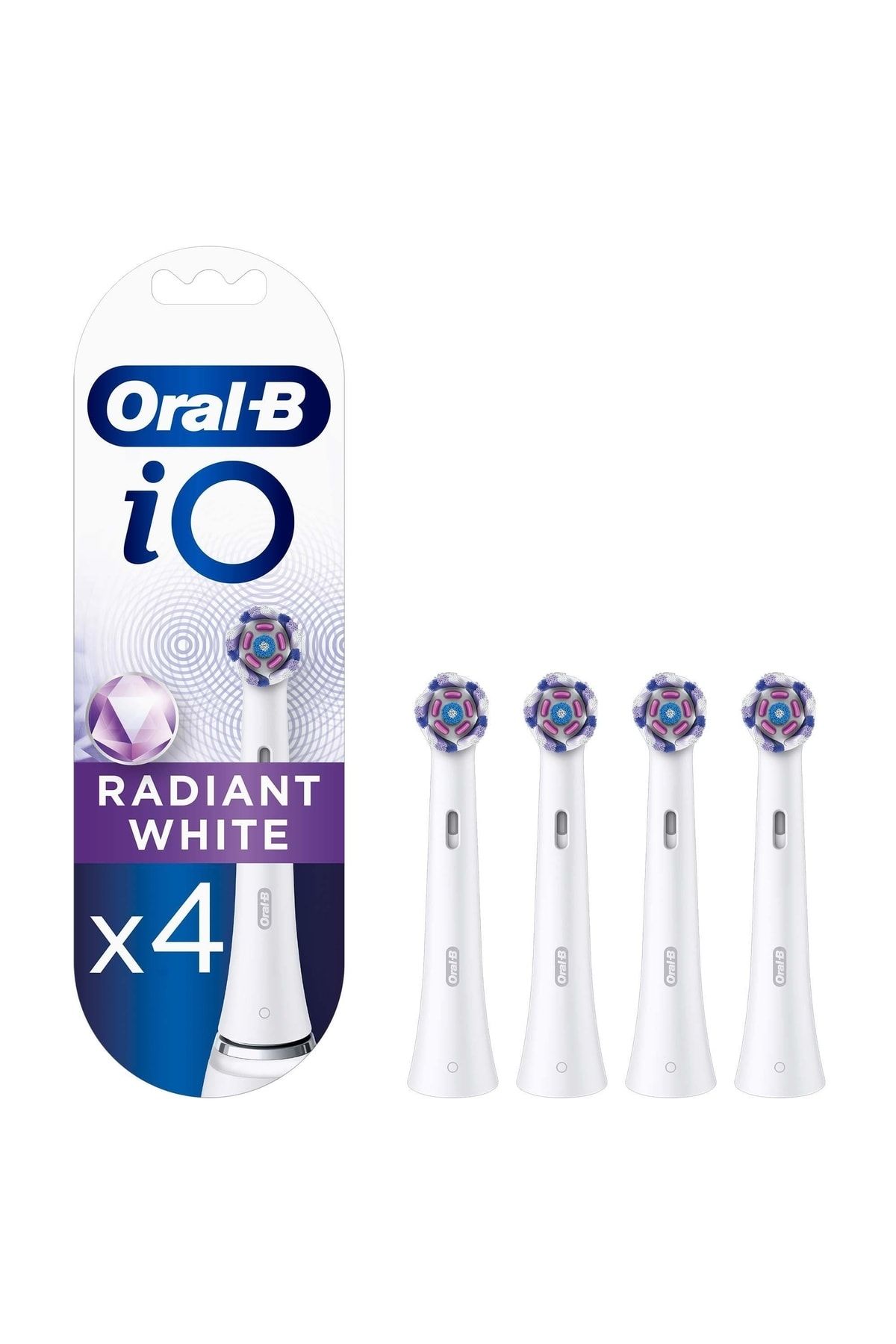 Oral-B İo Radiant White Şarjlı Diş Fırçası Yedek Başlık Beyaz 4 Adet