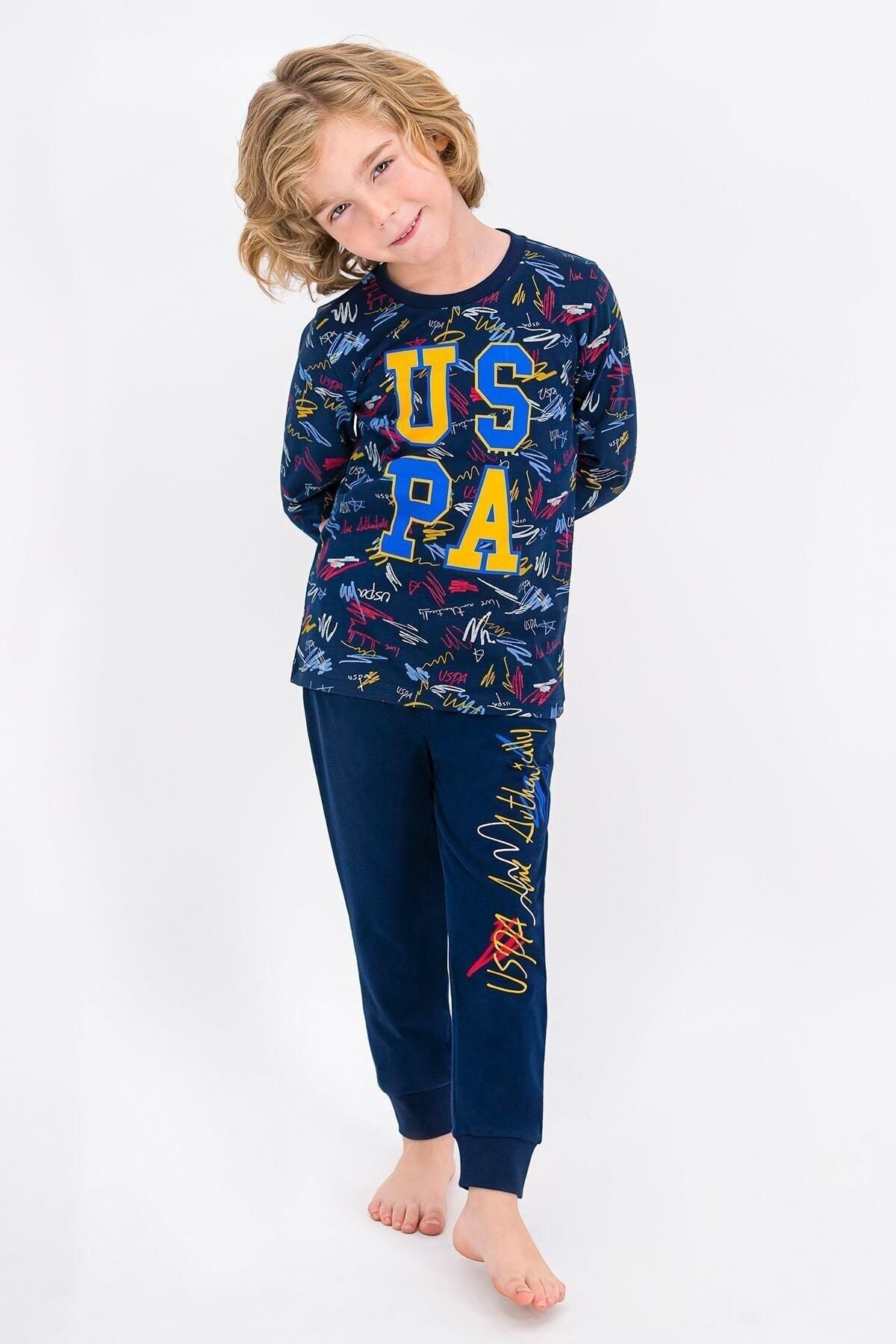 U.S. Polo Assn. Lisanslı Erkek Çocuk Pijama Takımı