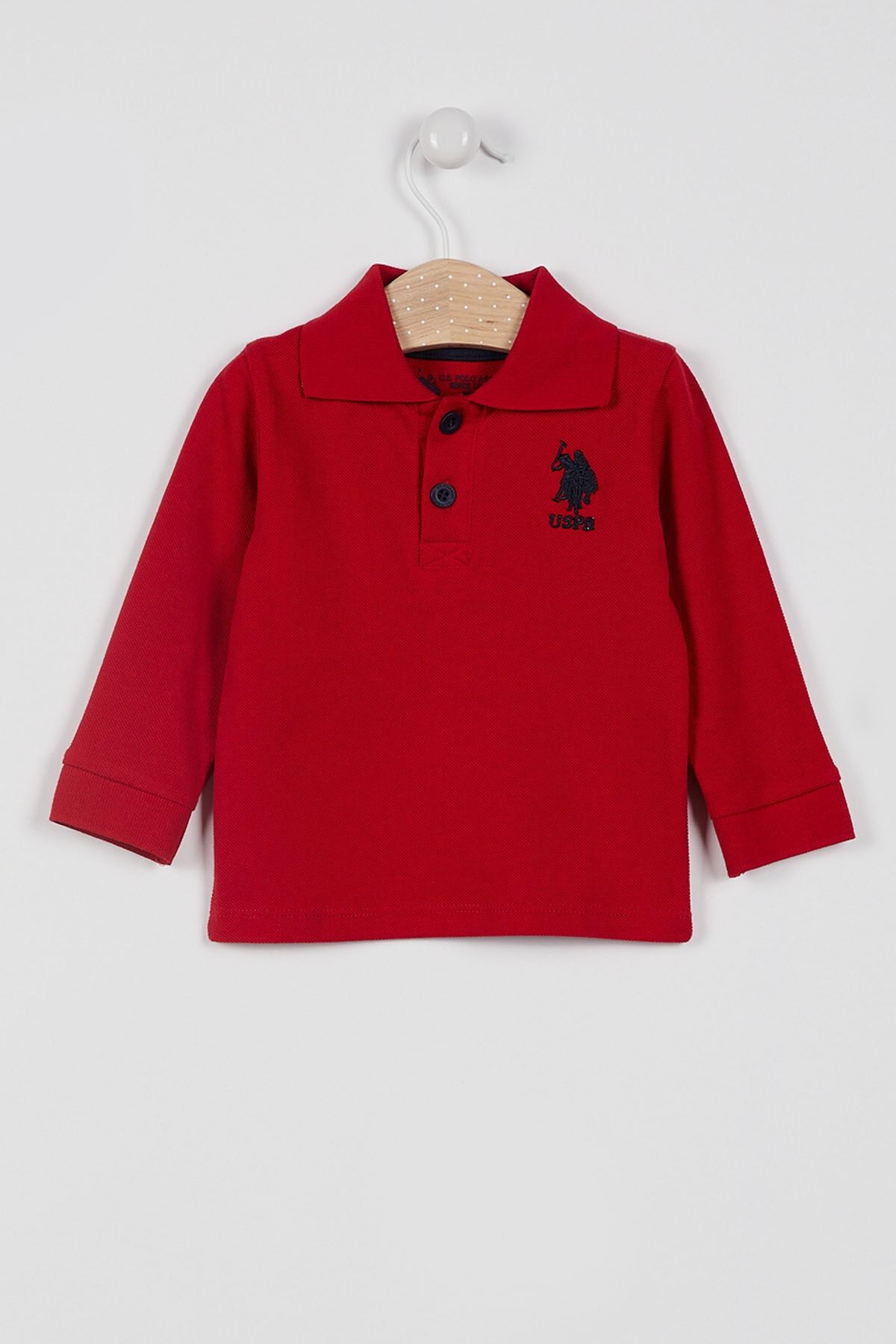 U.S. Polo Assn. U.s. Polo Assn Lisanslı Classic Kırmızı Erkek Bebek Uzun Kol Yakalı Sweatshirt