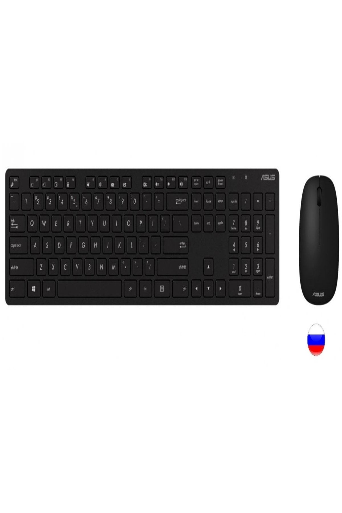 ASUS W5000 Rusça Kablosuz Klavye/mouse Set Siyah W5000-rus-syh