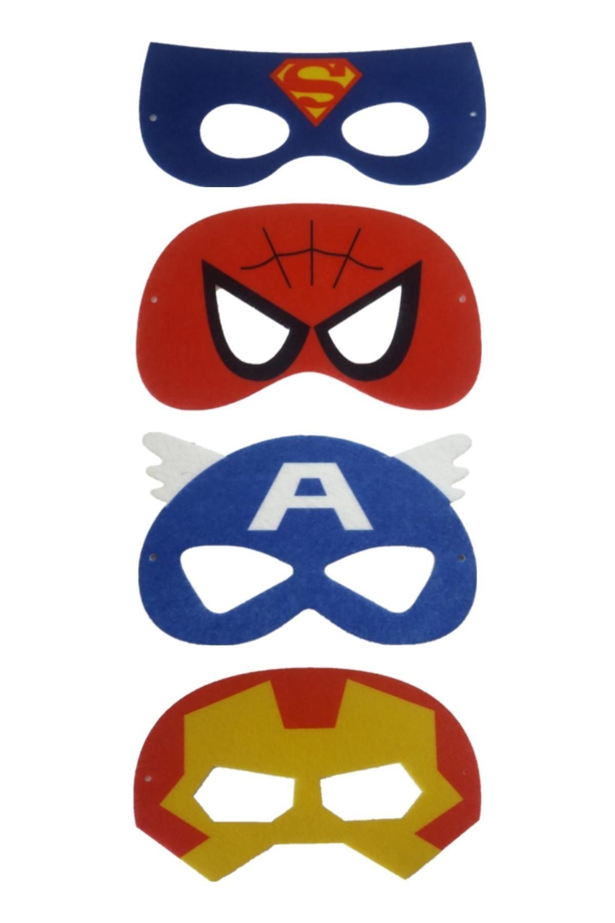 Ahtek Keçe Marvel Maske Seti 4'lü, Kaptan Amerika, Süperman, Örümcek Adam Ve Demir Adam Maskesi