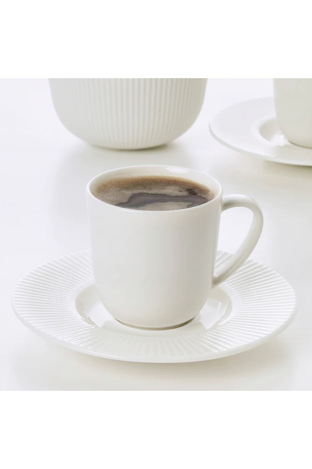 IKEA Ofantlıgt 7 Cl Feldispat Porselen Beyaz Espresso Kahve Fincanı Ve Tabağı Fincan Tabak Set