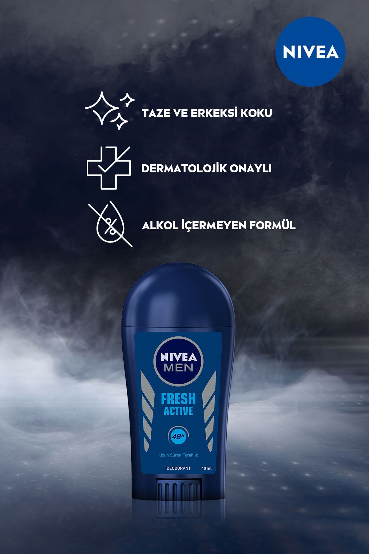Men Erkek Stick Deodorant Fresh Active 48 Saat Deodorant Koruması, 40ml_2