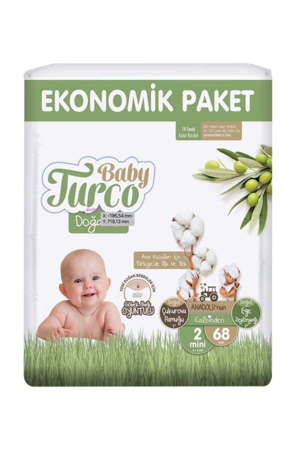 Baby Turco Ekonomik Paket 2 Numara 68'li Bebek Bezi