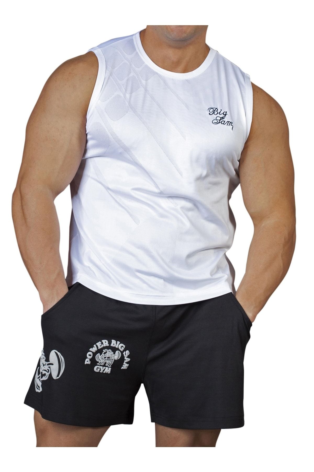 Big Sam Fitness Kolsuz T-shirt Spor Atlet