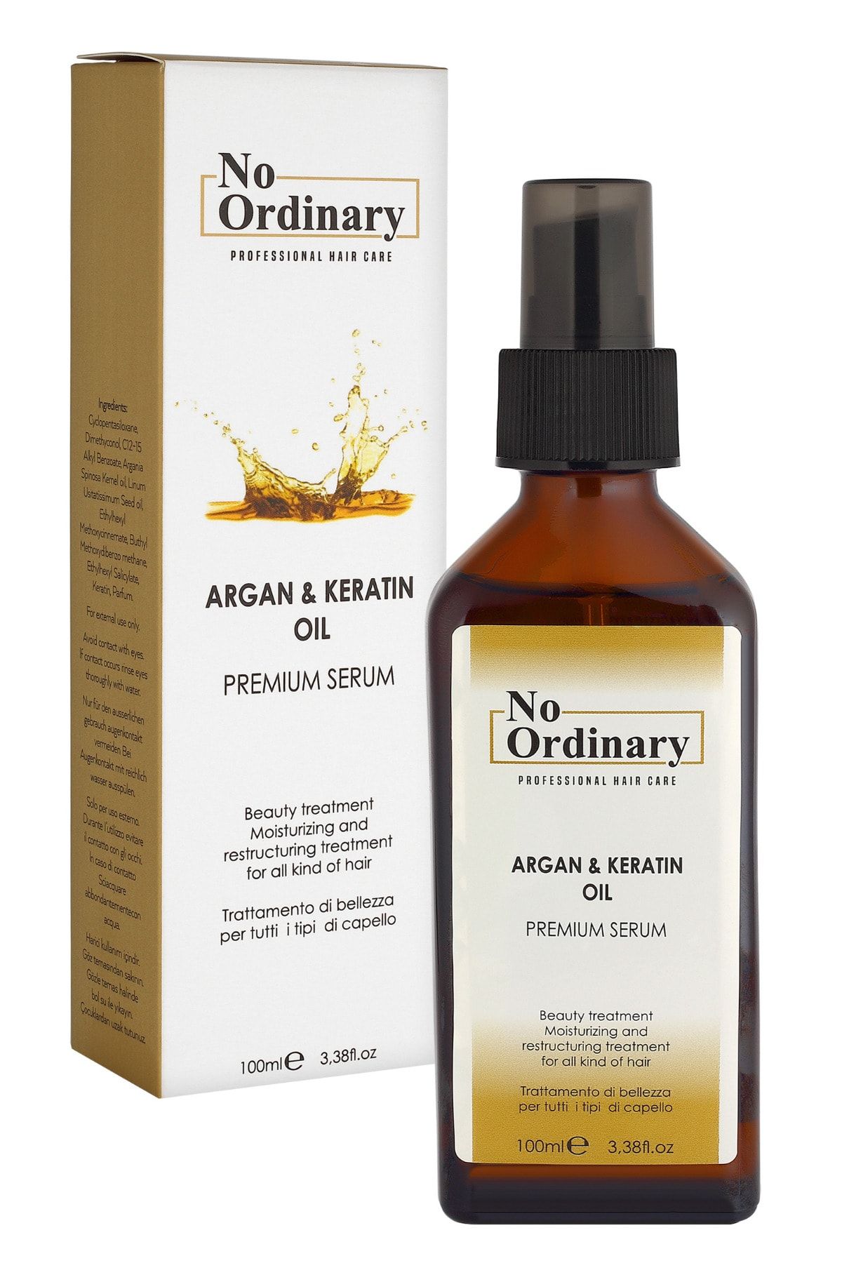 No Ordinary Premium Argan & Keratin Içerikli Doğal Saç Bakım Yağı & Serum 100ml