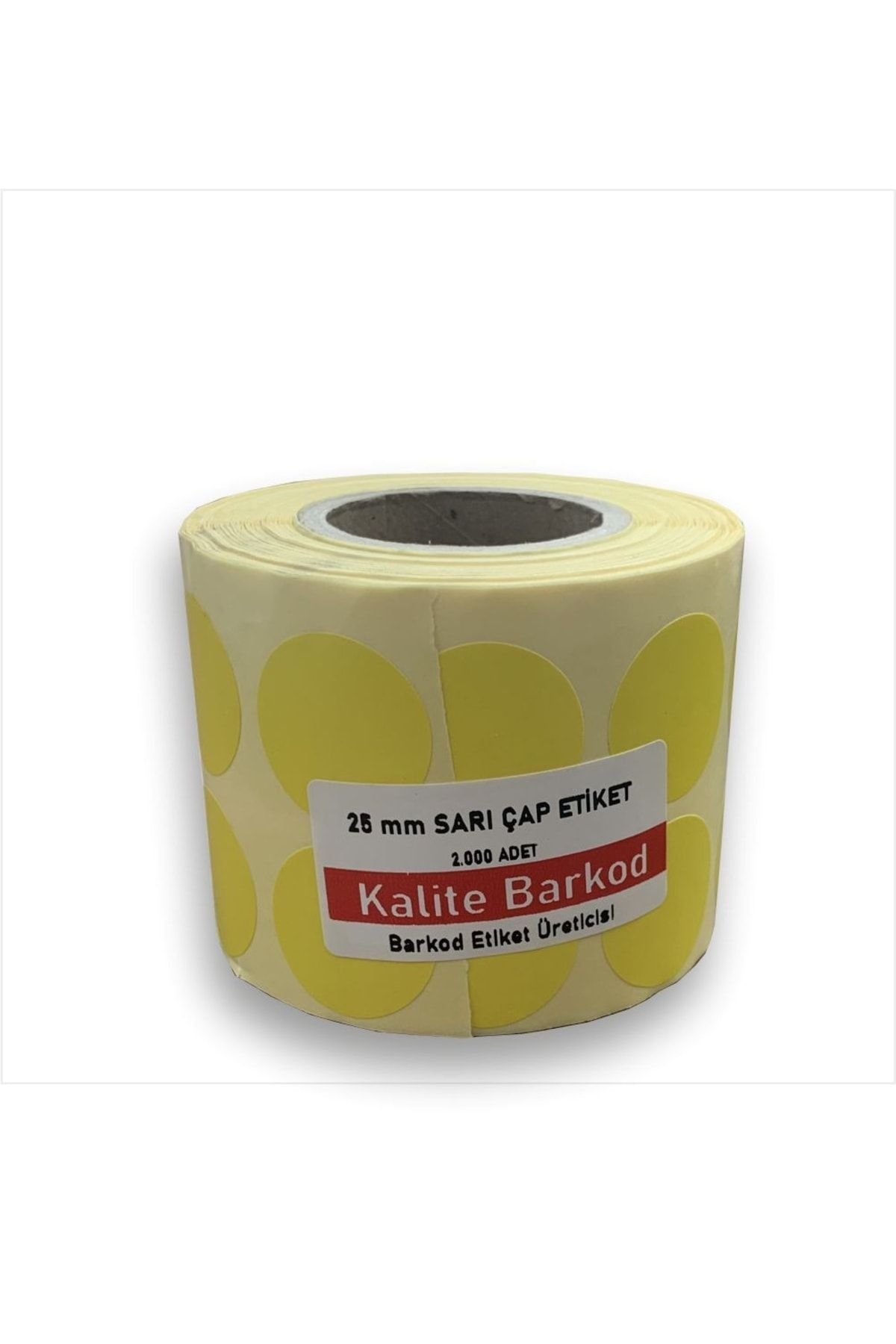 Kalite Barkod 25 Mm Yuvarlak Etiket 2.000 Adet | Sarı Renkli Yapışkanlı Yuvarlak Etiket
