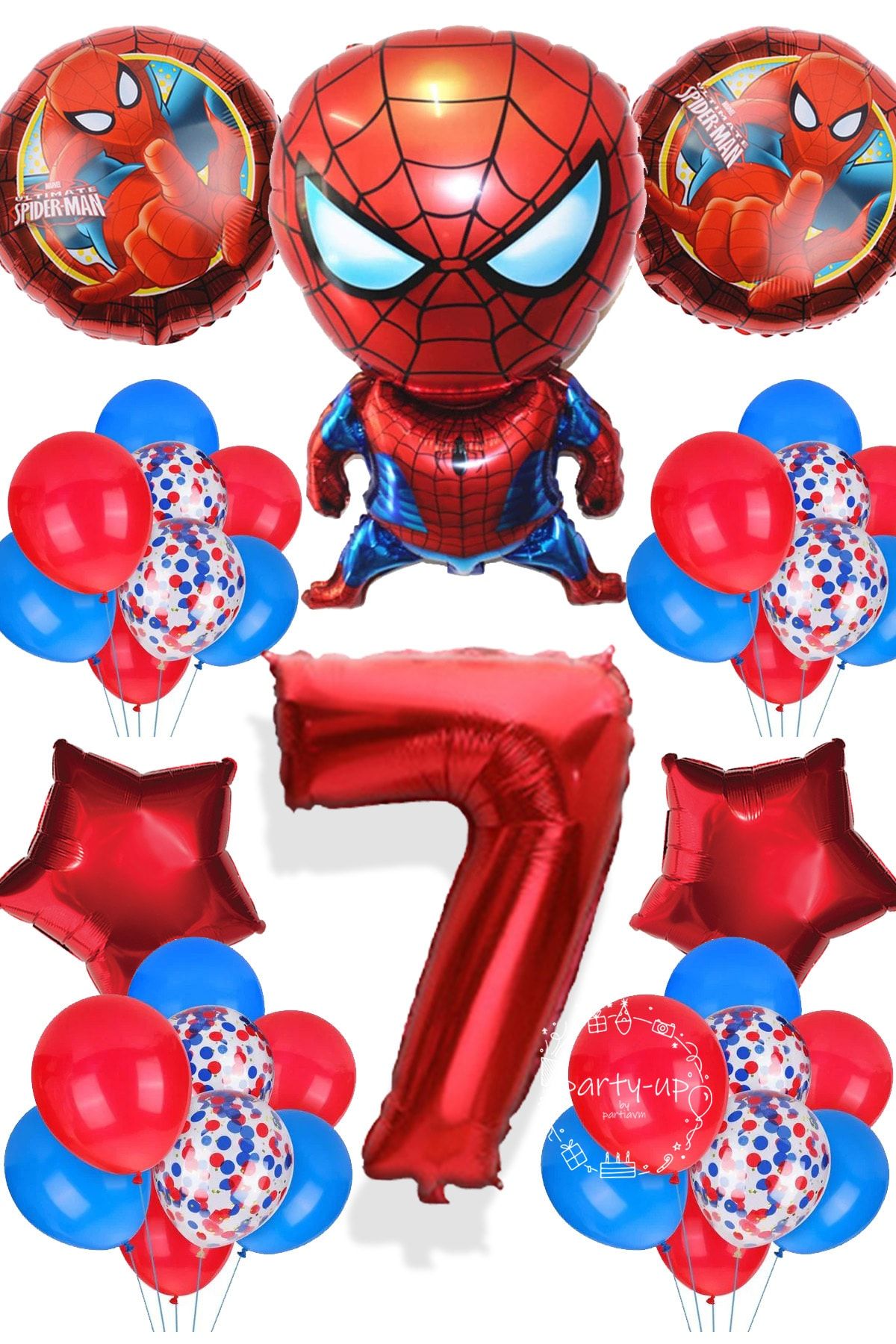 DİSNEY Spiderman Tema Rakamlı Balon Seti Örümcek Adam Temalı Balon Seti