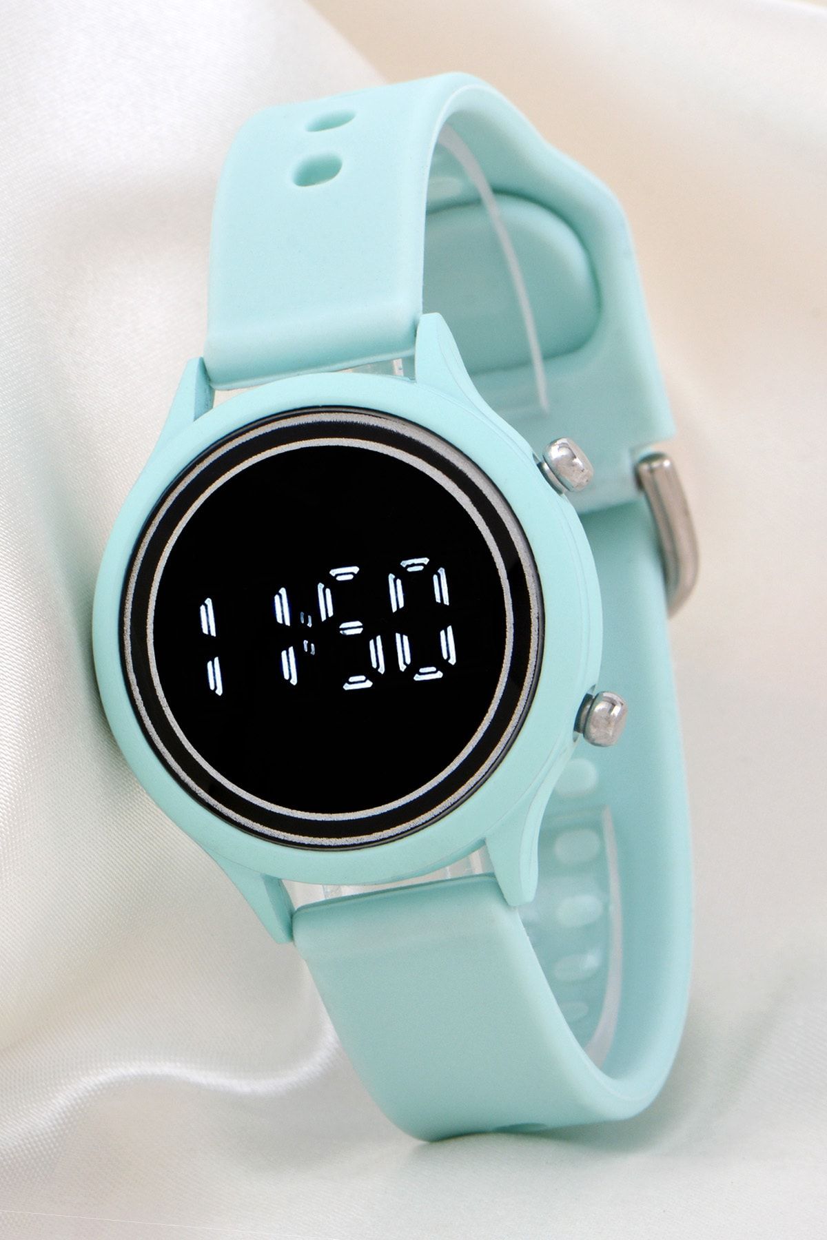 Saattino Unisex Tuşlu Led Takvimli Silikon Kadın Kol Saati - Silikon Bileklik Saat St-304167