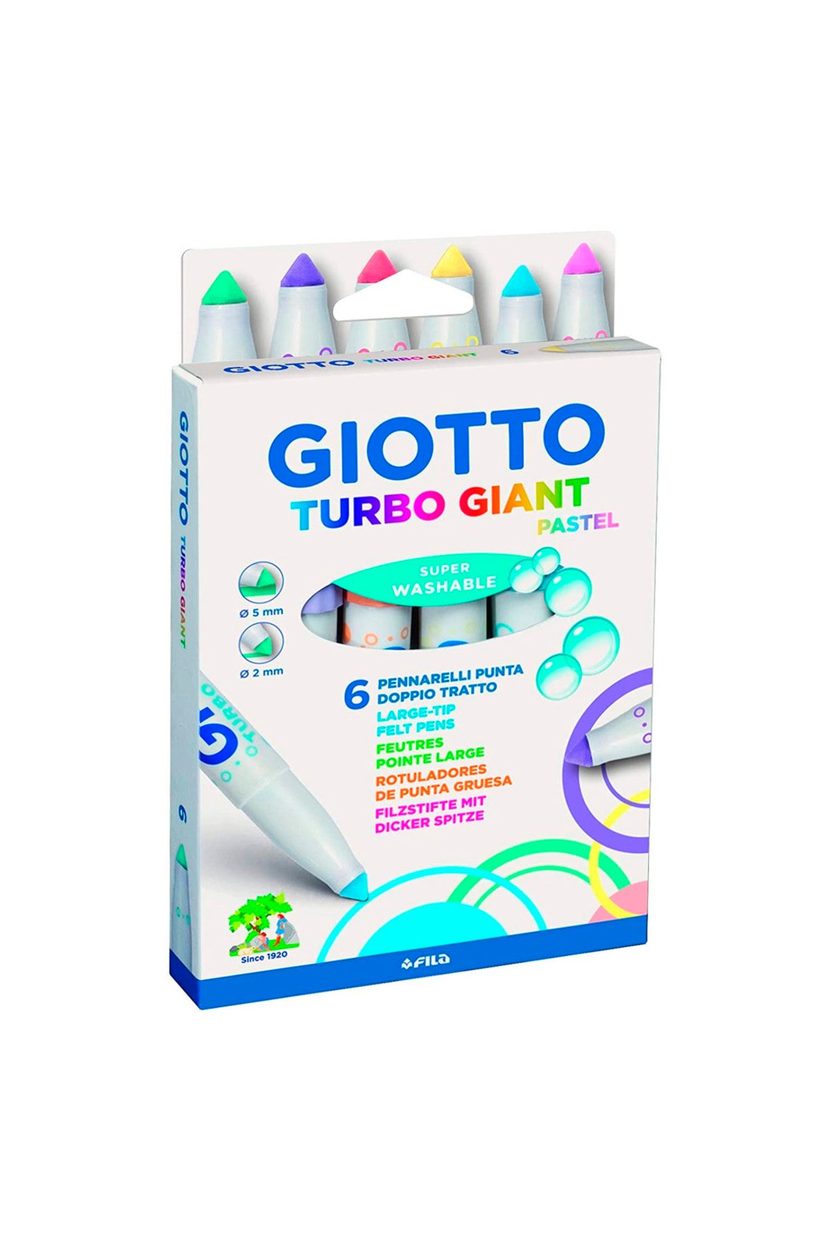 Giotto Turbo Giant 6'lı Keçeli Kalem Pastel Tones