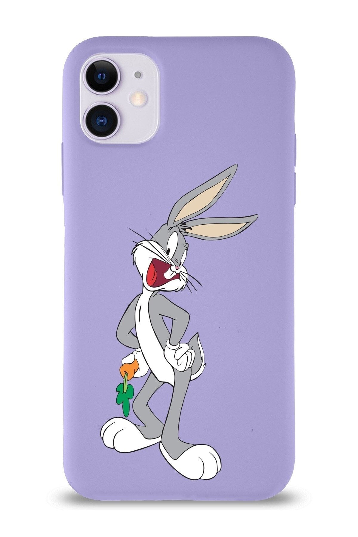 PrintiFy Apple Iphone 11 Uyumlu Lansman Kılıf Bugs Bunny Tasarımlı Altı Kapalı Içi Kadife Kaplı Kapak