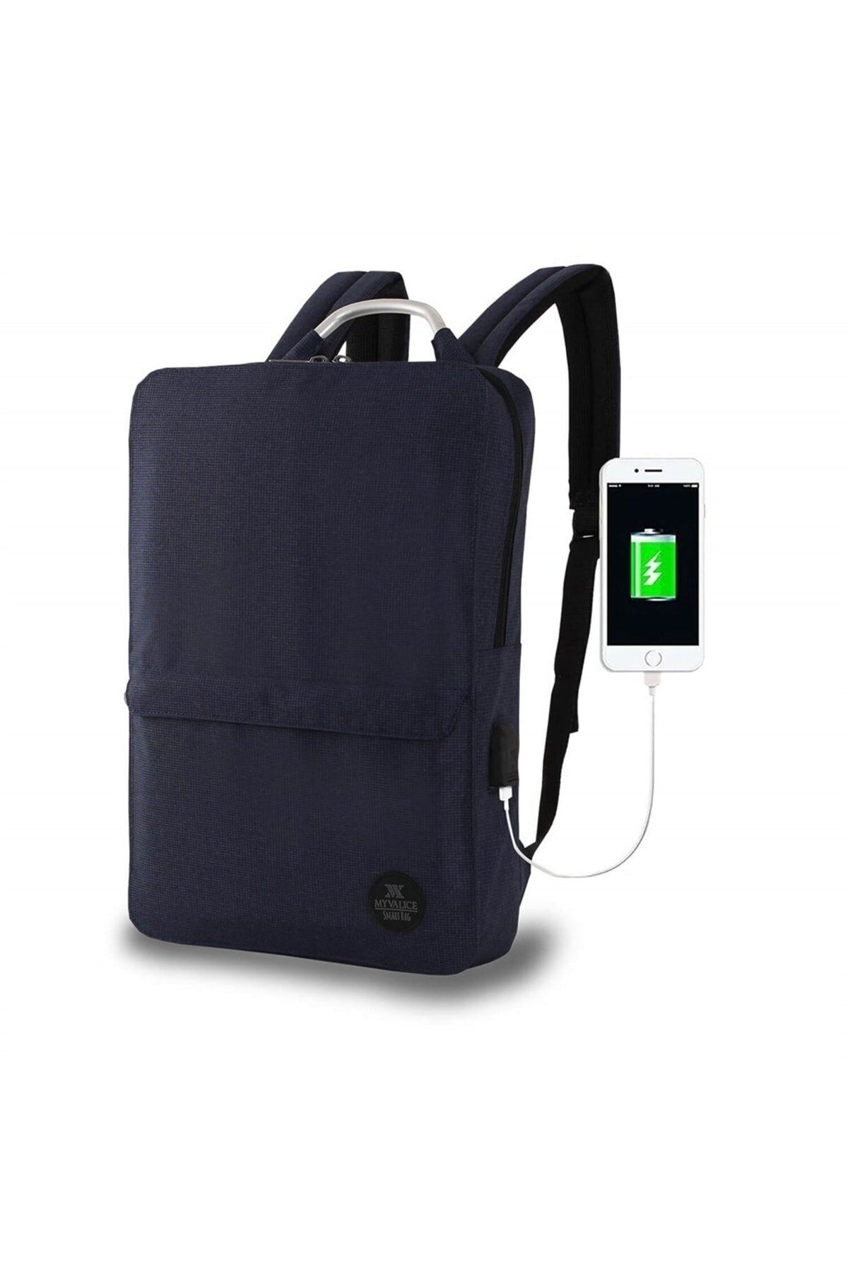 My Valice Smart Bag Usb Şarj Girişli Akıllı Laptop Sırt Çantası 1210 Lacivert
