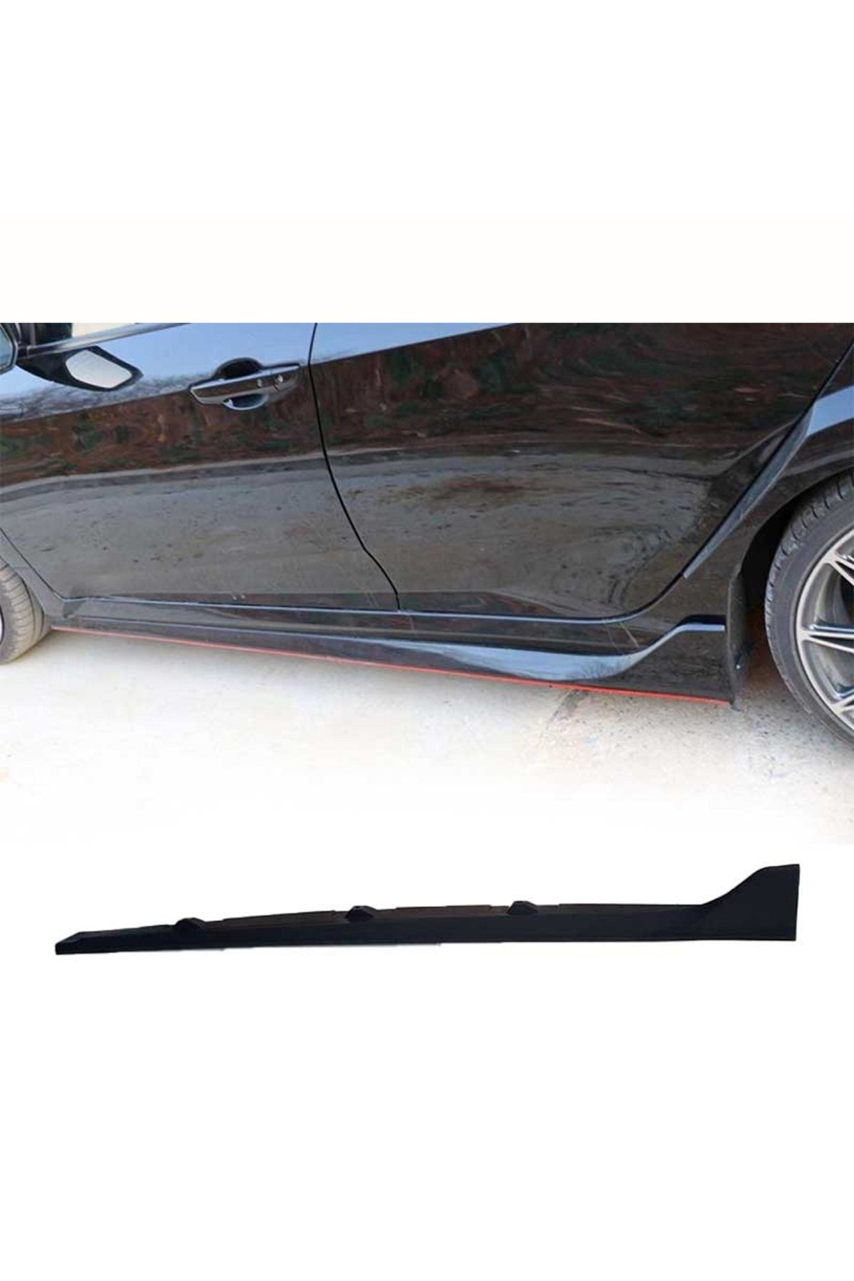 Genel Markalar Honda Civic Fc5  Yan Marşpiyel Set Typer Model Mat Siyah Plastik 2016 2017 2018 2019 2020 2021