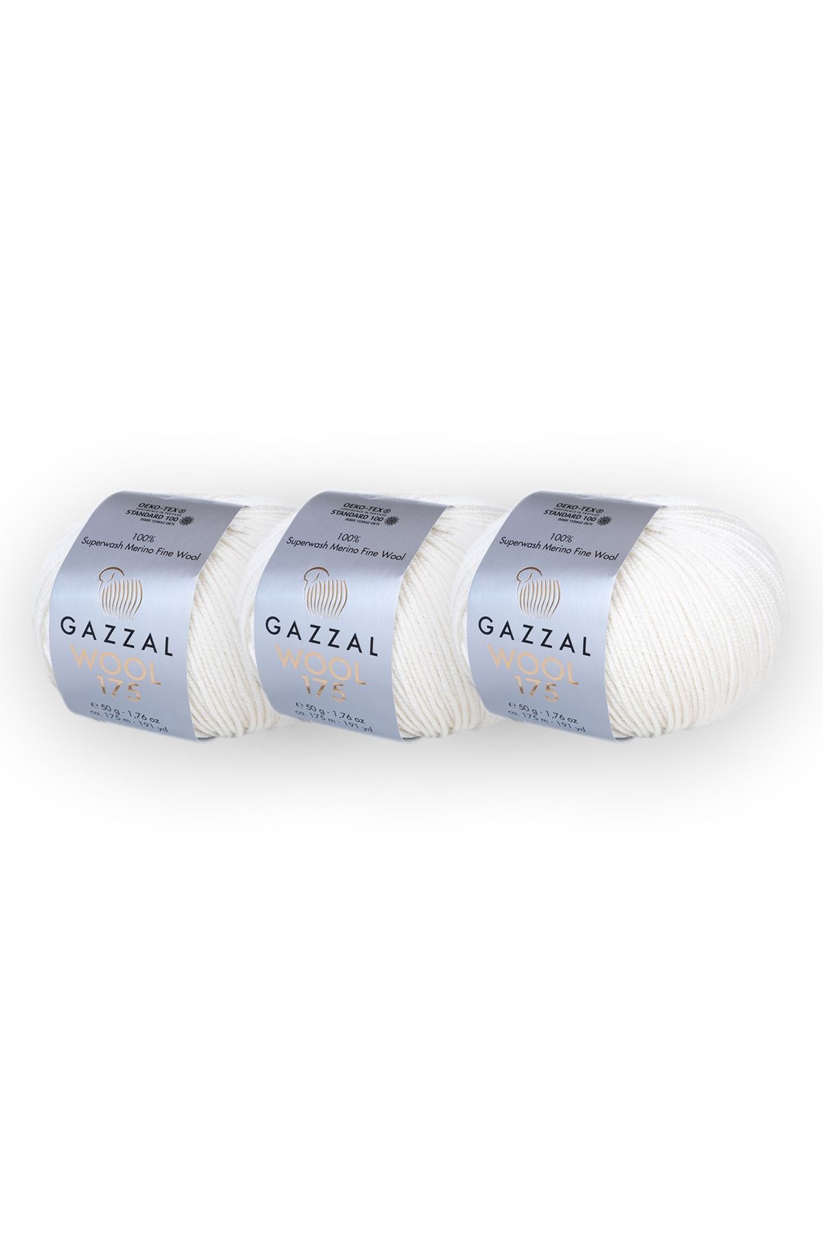 Gazzal Wool 175 Super Yıkama 50 Gr 3'lü Paket %100 Merinos Birinci Sınıf Yün El Örgü Ipligi (300)