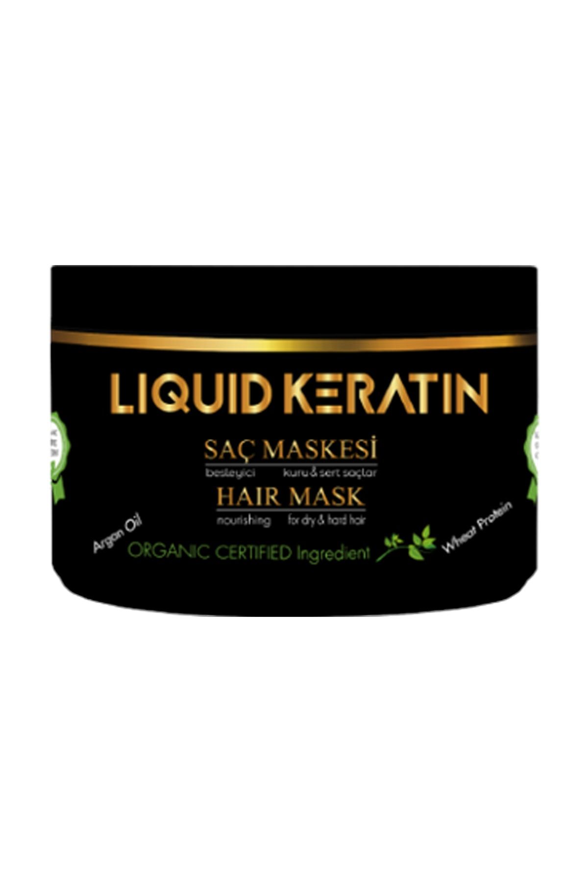 Liquid Keratin Organik Saf Keratinli Saç Maskesi (250ml) Kuru Yıpranmış Yanmış Kırık Saçlara Onarıcı En Iyi Bakım