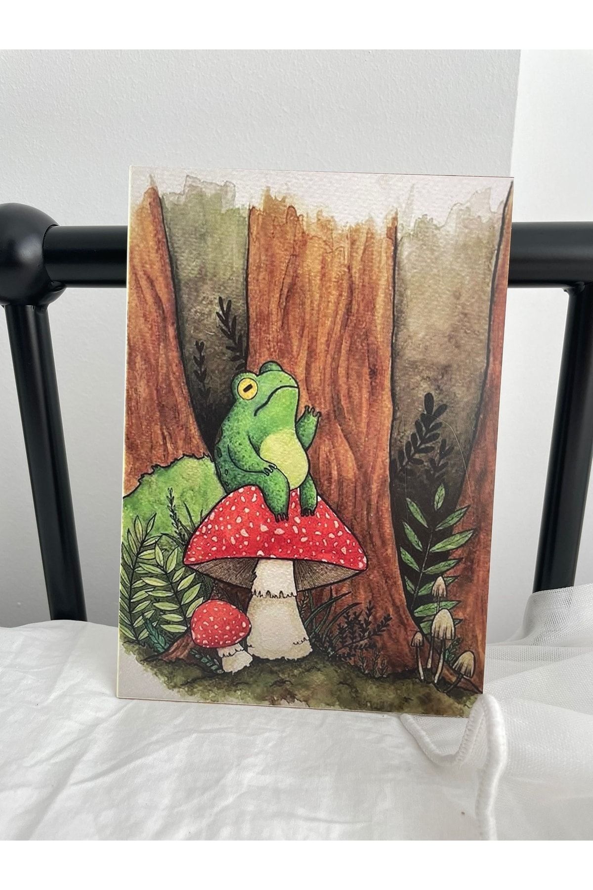 Planet Butik Mushroom Frog Mini Ahşap Poster