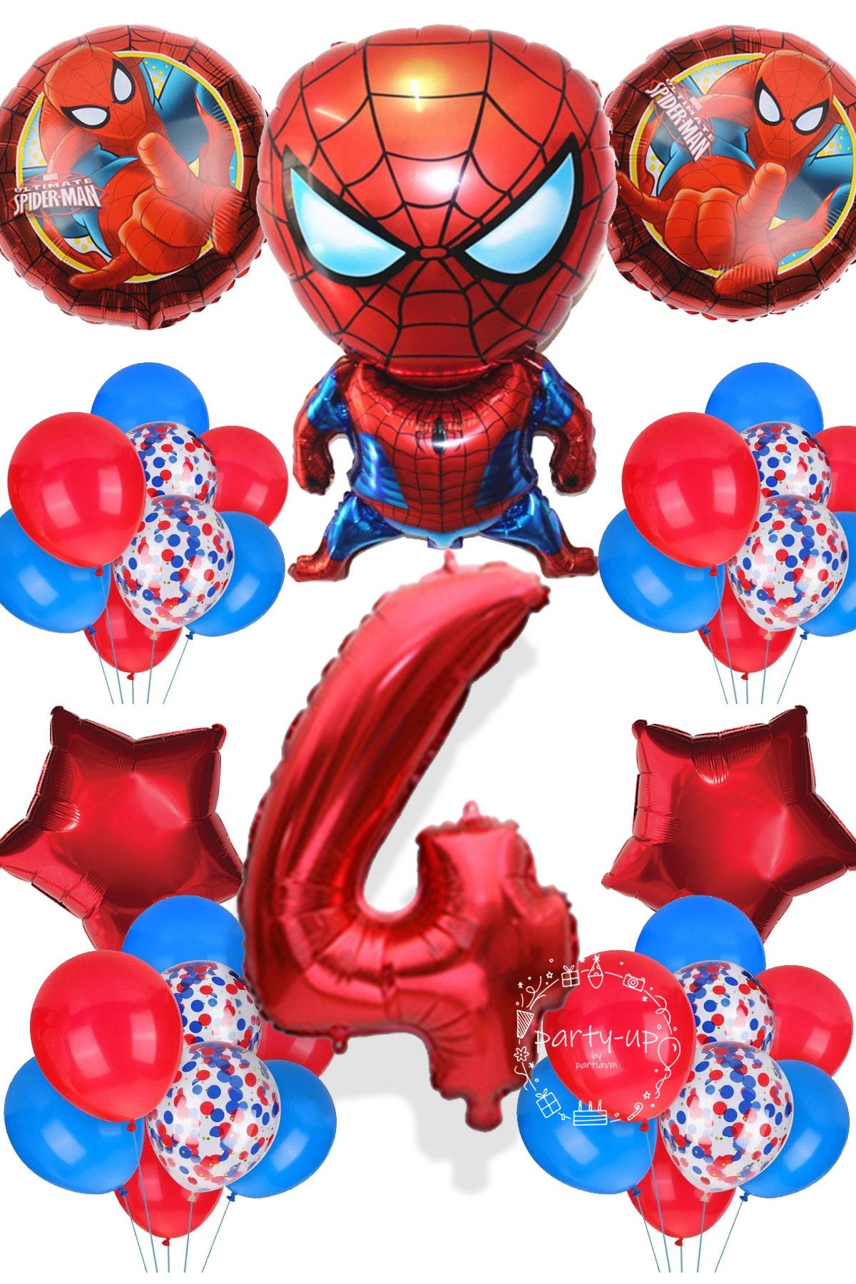 DİSNEY Spiderman Tema Rakamlı Balon Seti Örümcek Adam Temalı Balon Seti