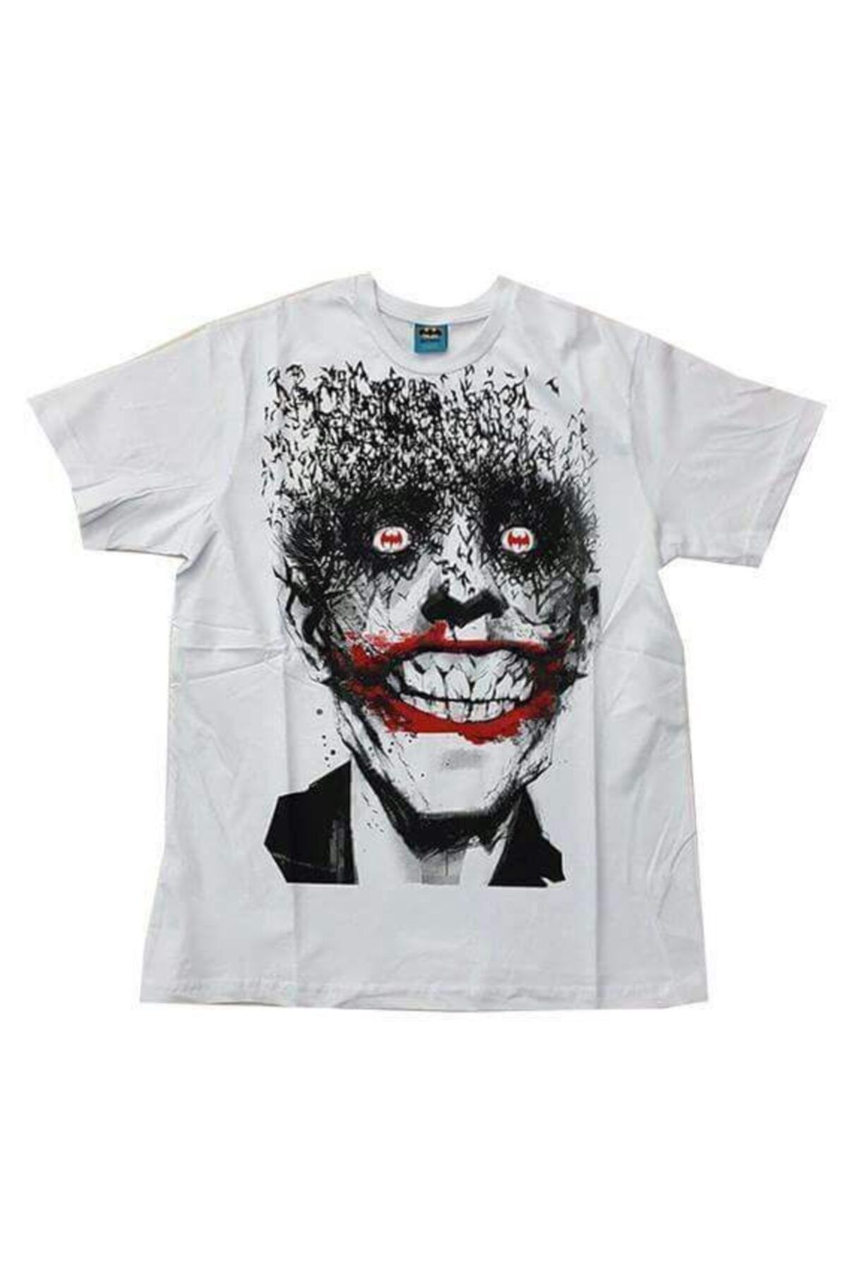 Batman Unisex Beyaz Joker Bats Orijinal Lisanslı T-shirt