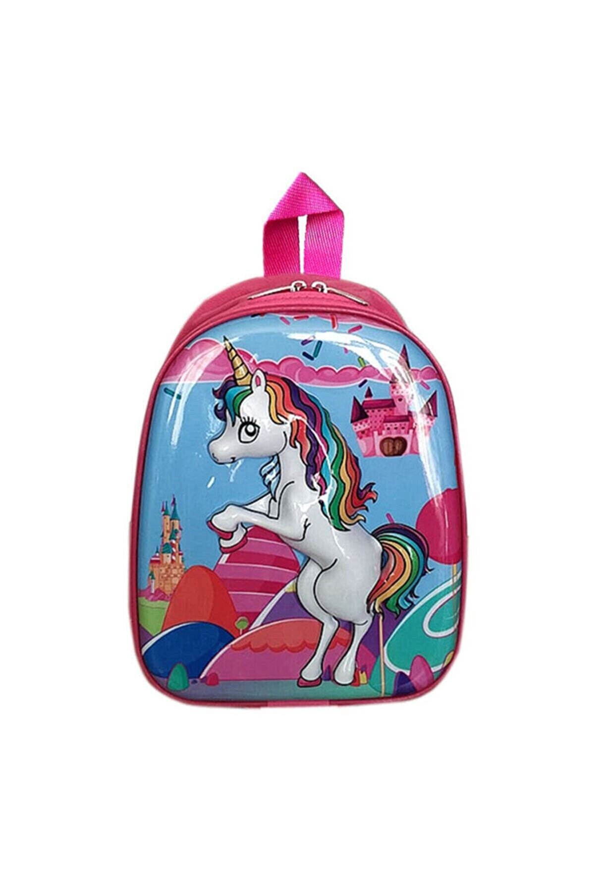 Unicorn Pony Horse 5d Kabartmalı Kreş Anaokulu İlkokul ve Günlük Kullanım Çocuk Sırt Çantası