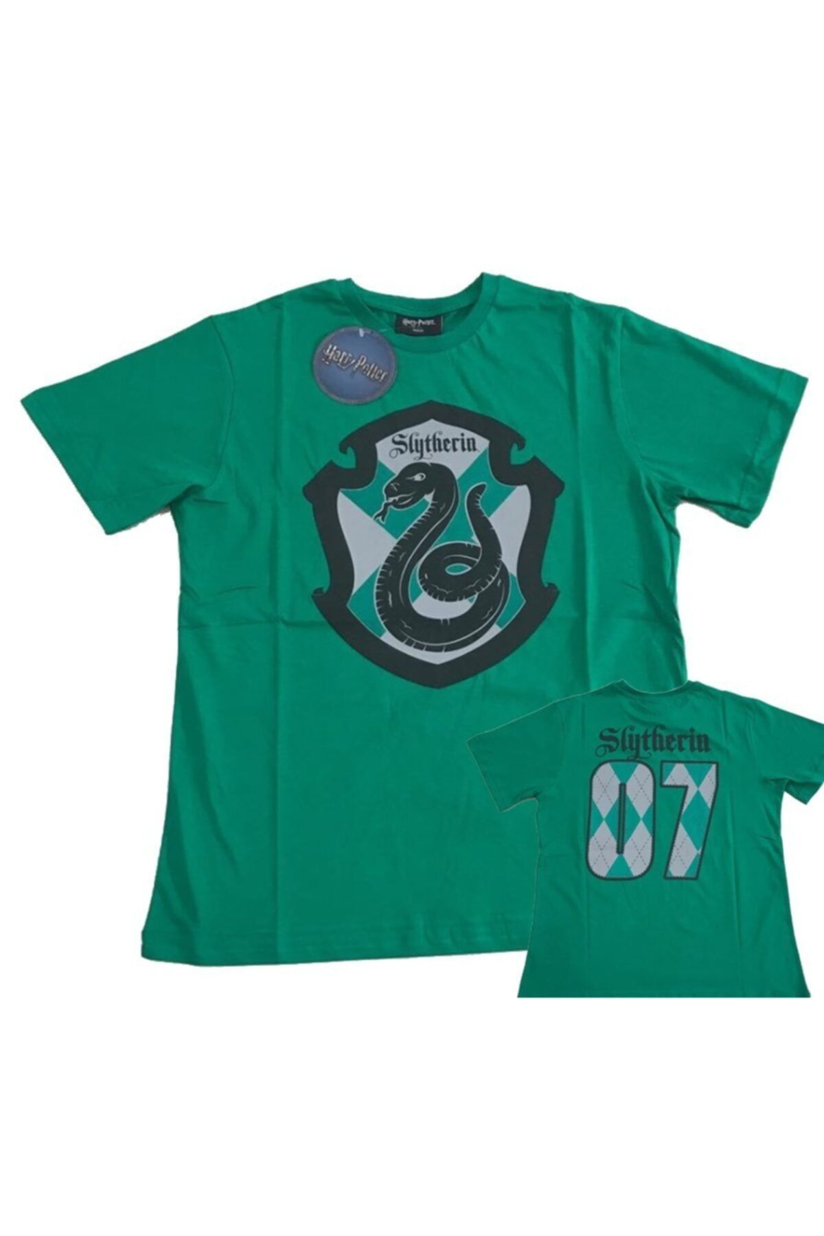 Harry Potter Erkek Yeşil Slytherin Büyük Logo Orijinal Lisanslı T-shirt
