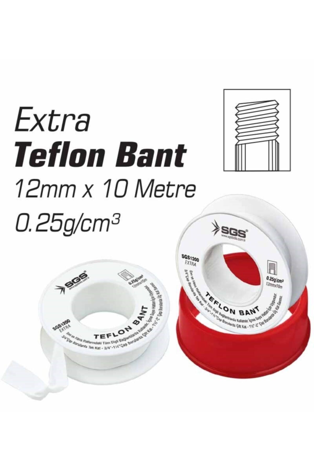 Sgs Teflon / Sızdırmazlık Bandı 12mm X 10m
