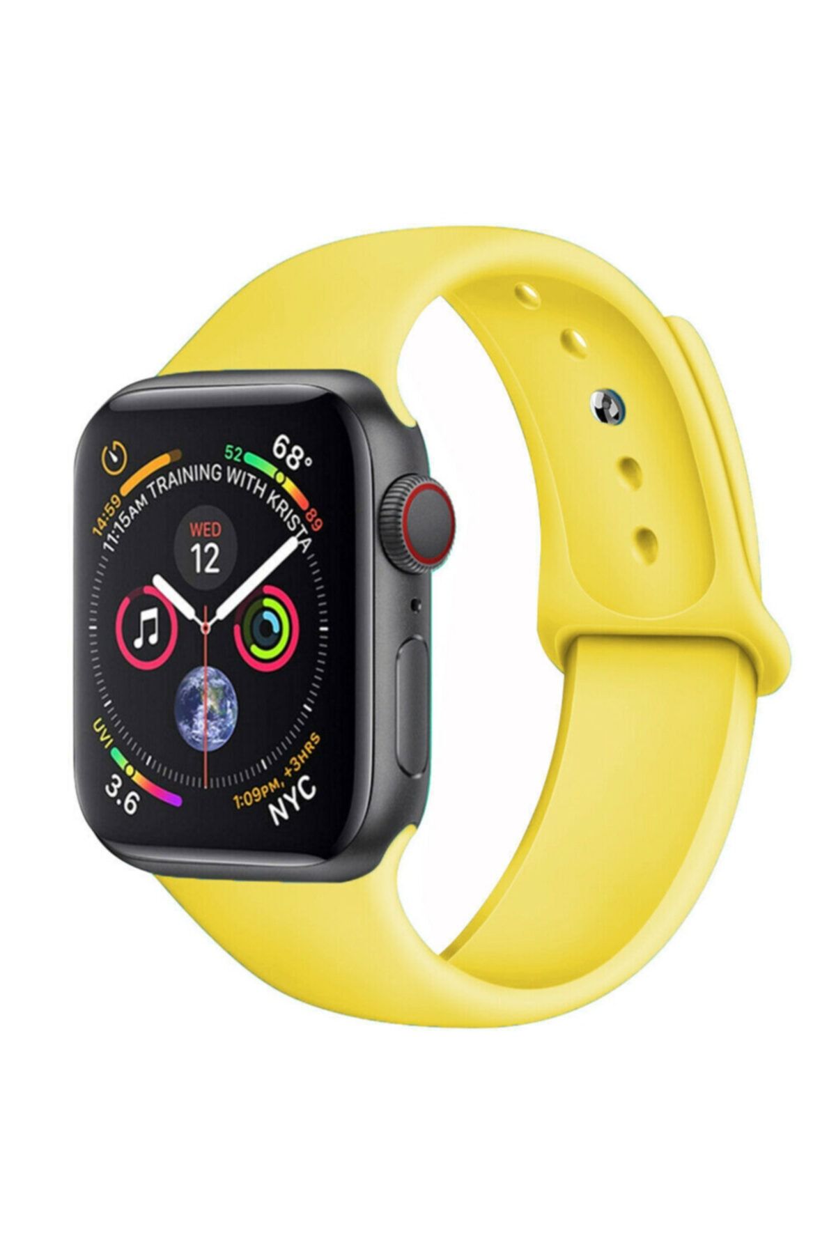 Bilişim Aksesuar Apple Watch 42 44 45 49 Mm Watch Ultra Silikon Kordon Sarı