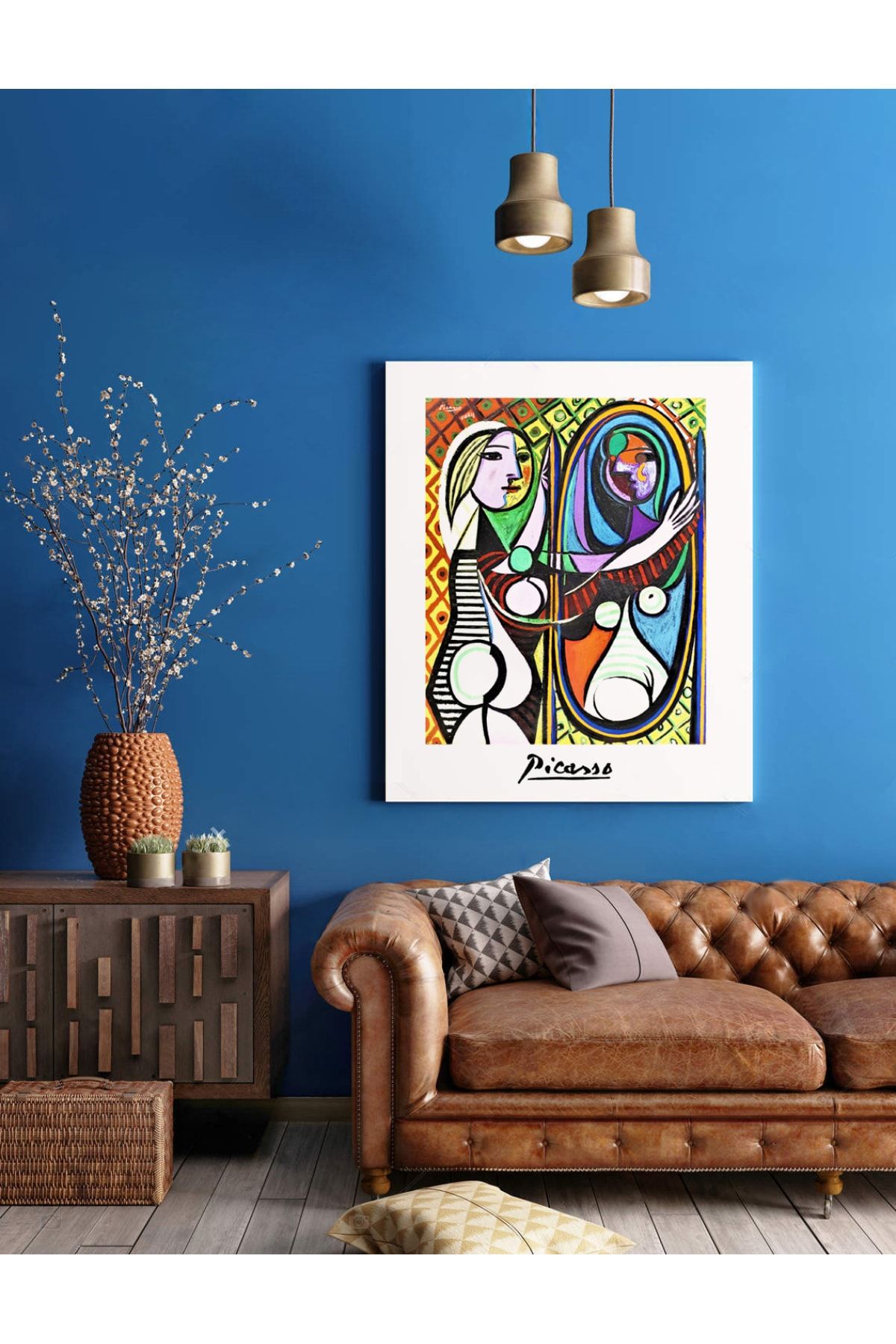 Vona Vintage Pablo Picasso Ayna Karşısındaki Kız Art Poster
